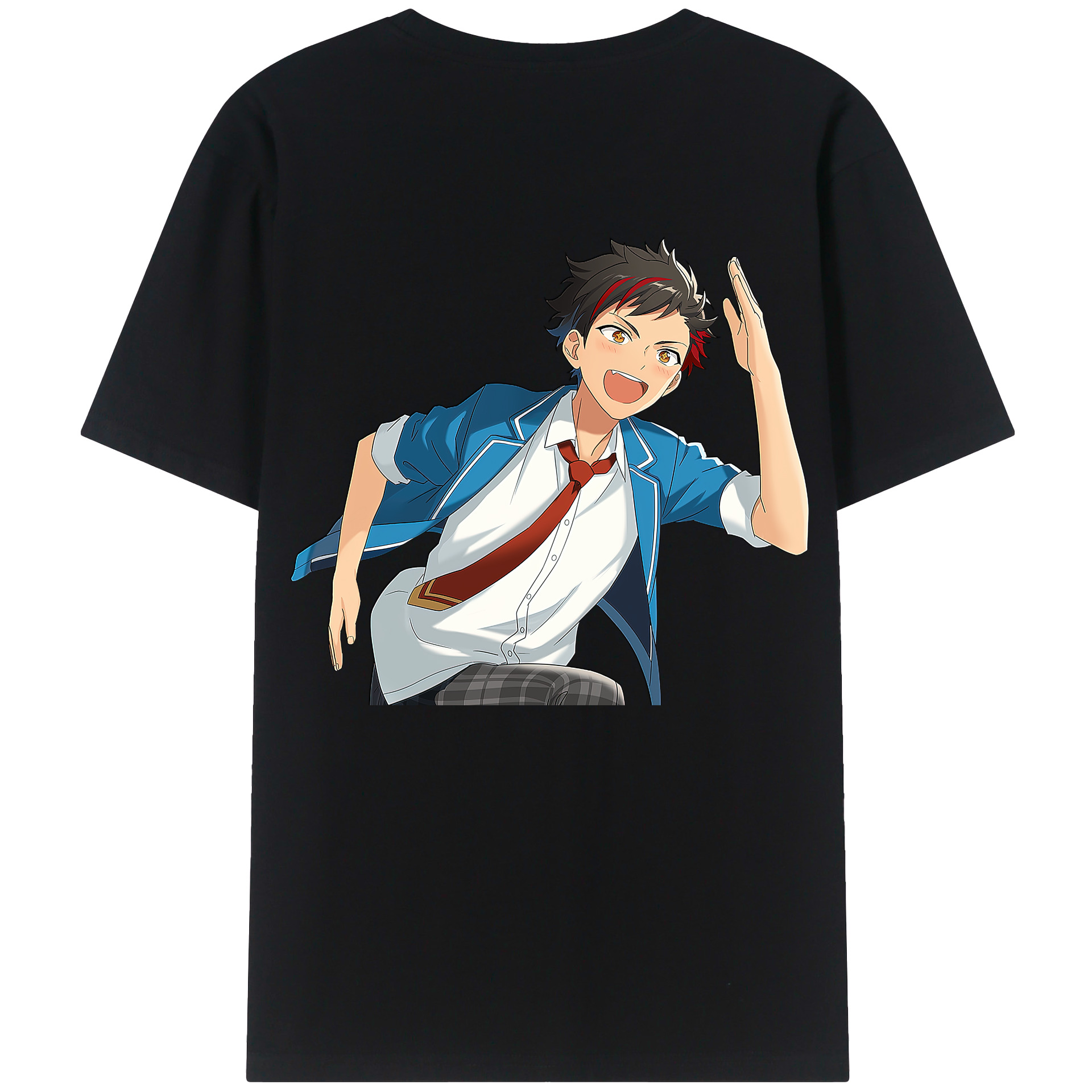 （画像用） あんさんぶるスターズ! Ensemble Stars 綿100％ メンズ半袖Tシャツ（バックプリント） 通気性