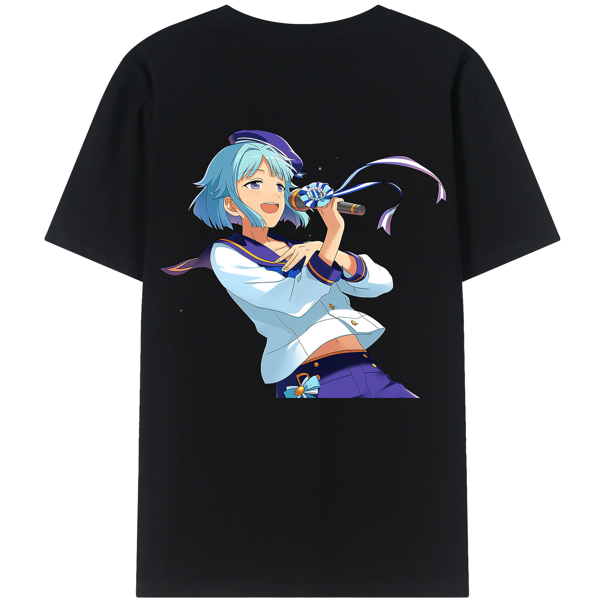 （画像用） あんさんぶるスターズ! Ensemble Stars 綿100％ メンズ半袖Tシャツ（バックプリント） 通気性