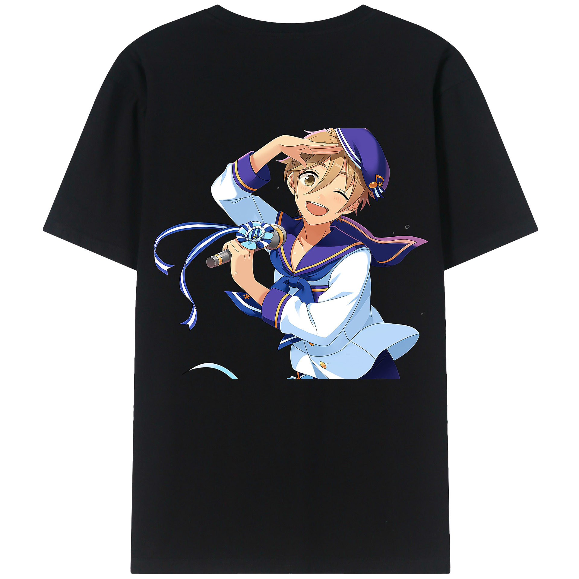 （画像用） あんさんぶるスターズ! Ensemble Stars 綿100％ メンズ半袖Tシャツ（バックプリント） 通気性