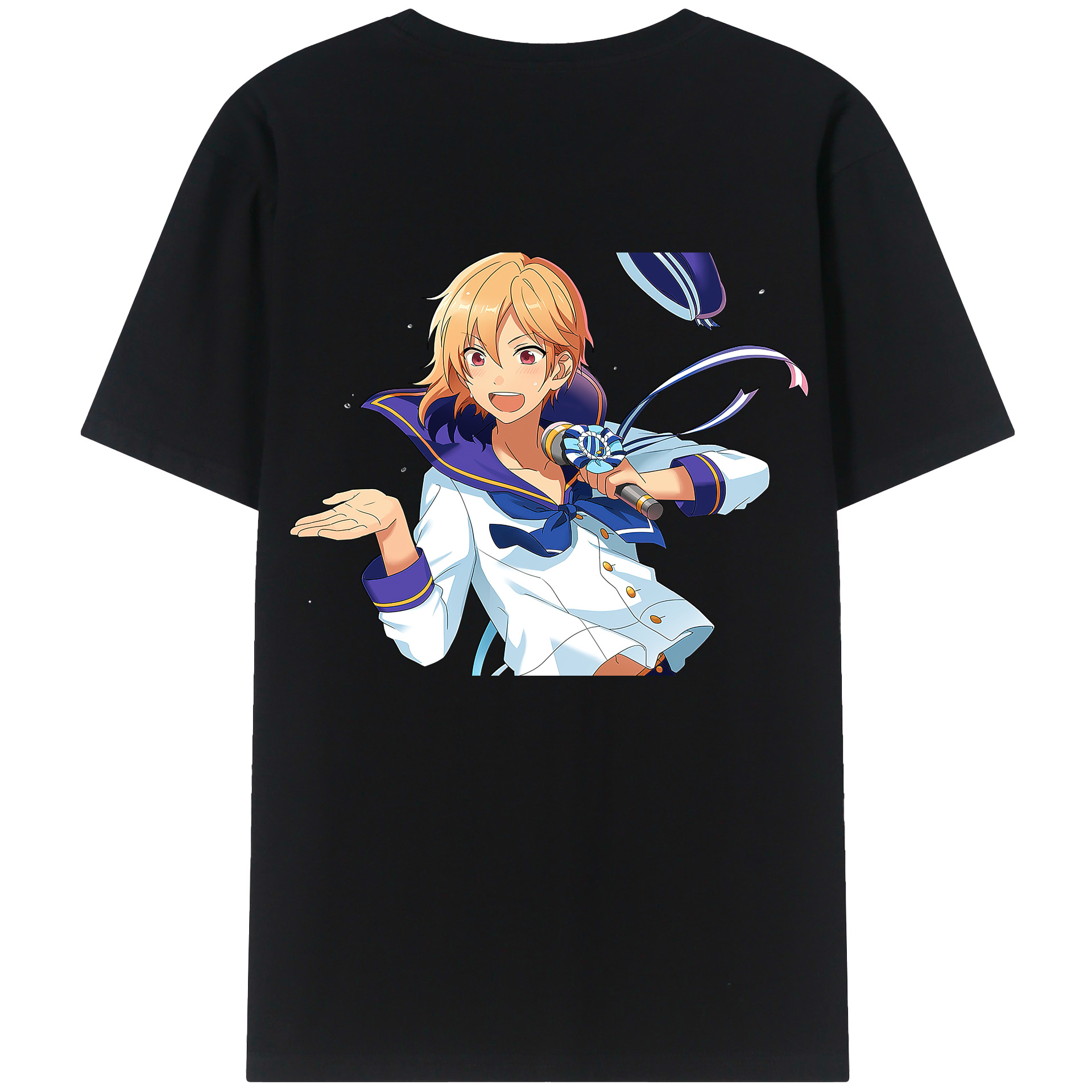 （画像用） あんさんぶるスターズ! Ensemble Stars 綿100％ メンズ半袖Tシャツ（バックプリント） 通気性