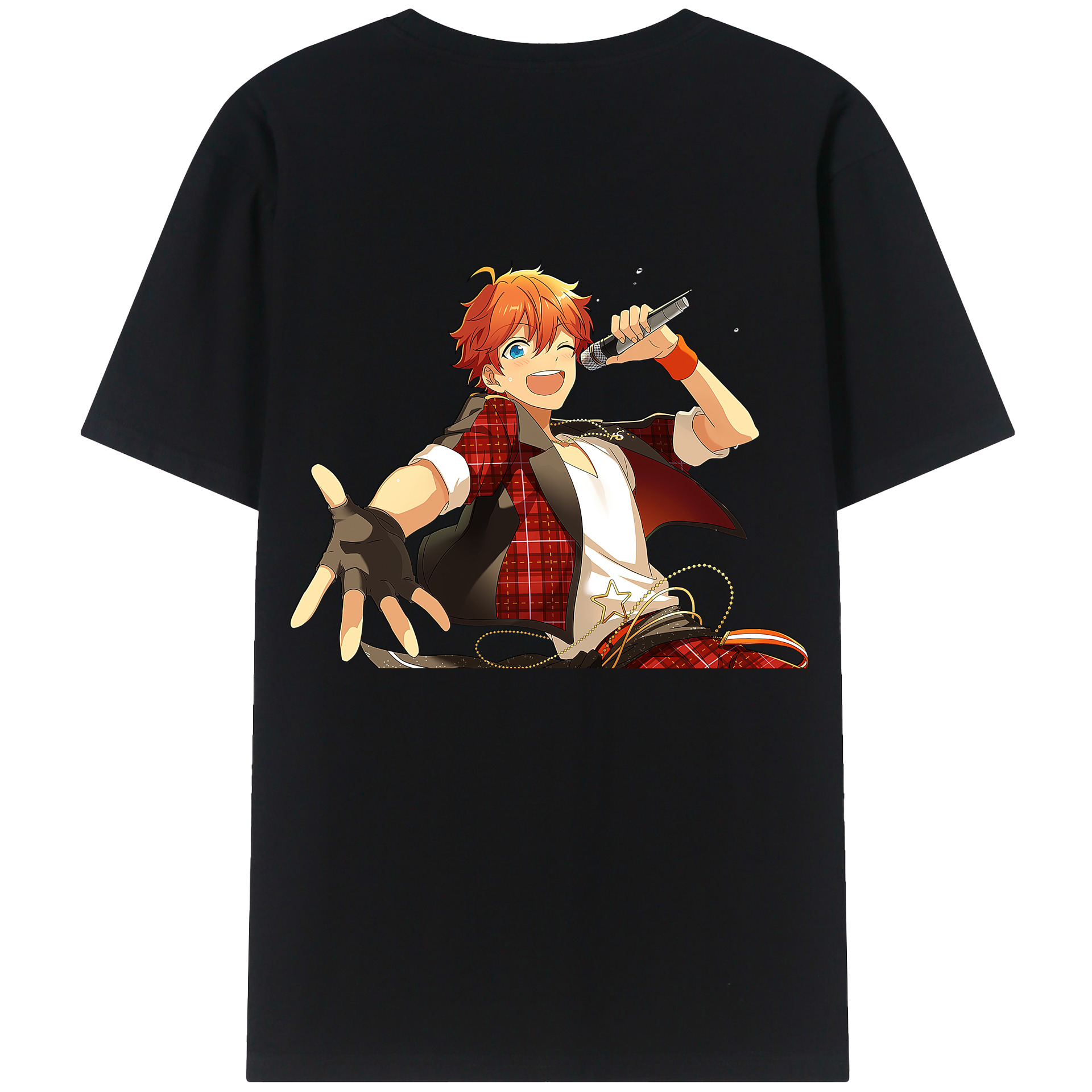 （画像用） あんさんぶるスターズ! Ensemble Stars 綿100％ メンズ半袖Tシャツ（バックプリント） 通気性