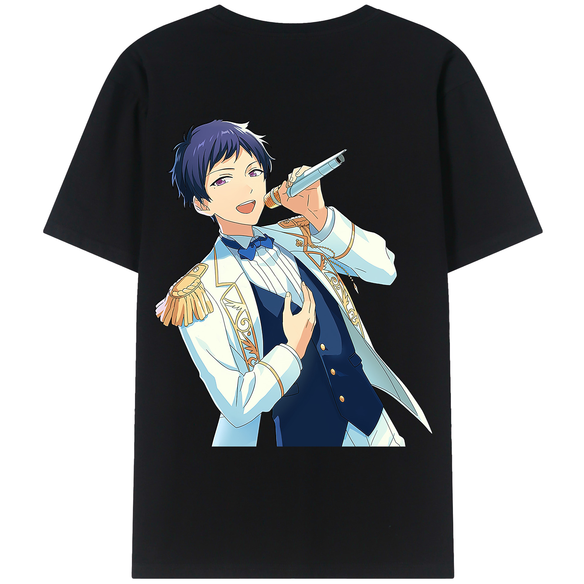 （画像用） あんさんぶるスターズ! Ensemble Stars 綿100％ メンズ半袖Tシャツ（バックプリント） 通気性
