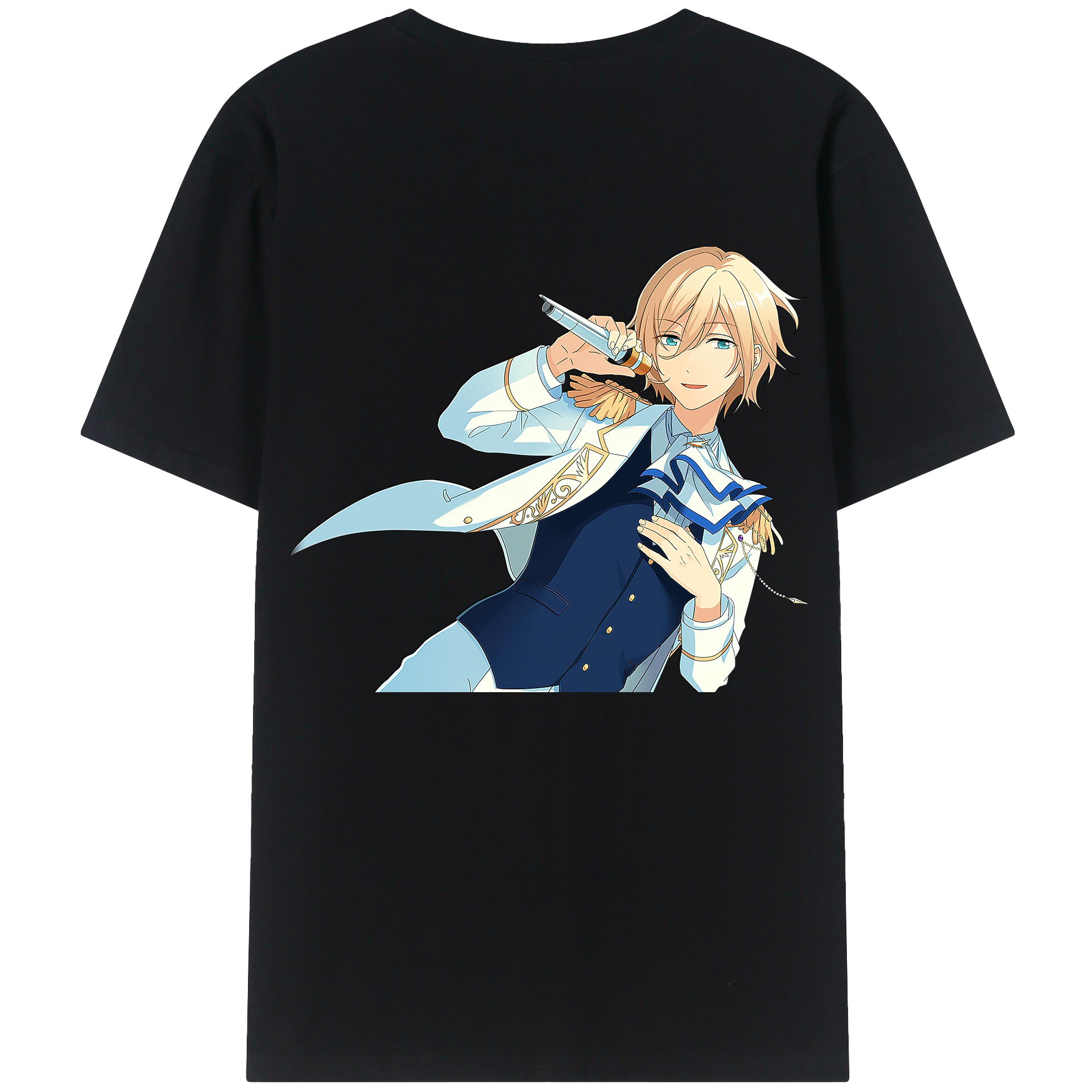 （画像用） あんさんぶるスターズ! Ensemble Stars 綿100％ メンズ半袖Tシャツ（バックプリント） 通気性