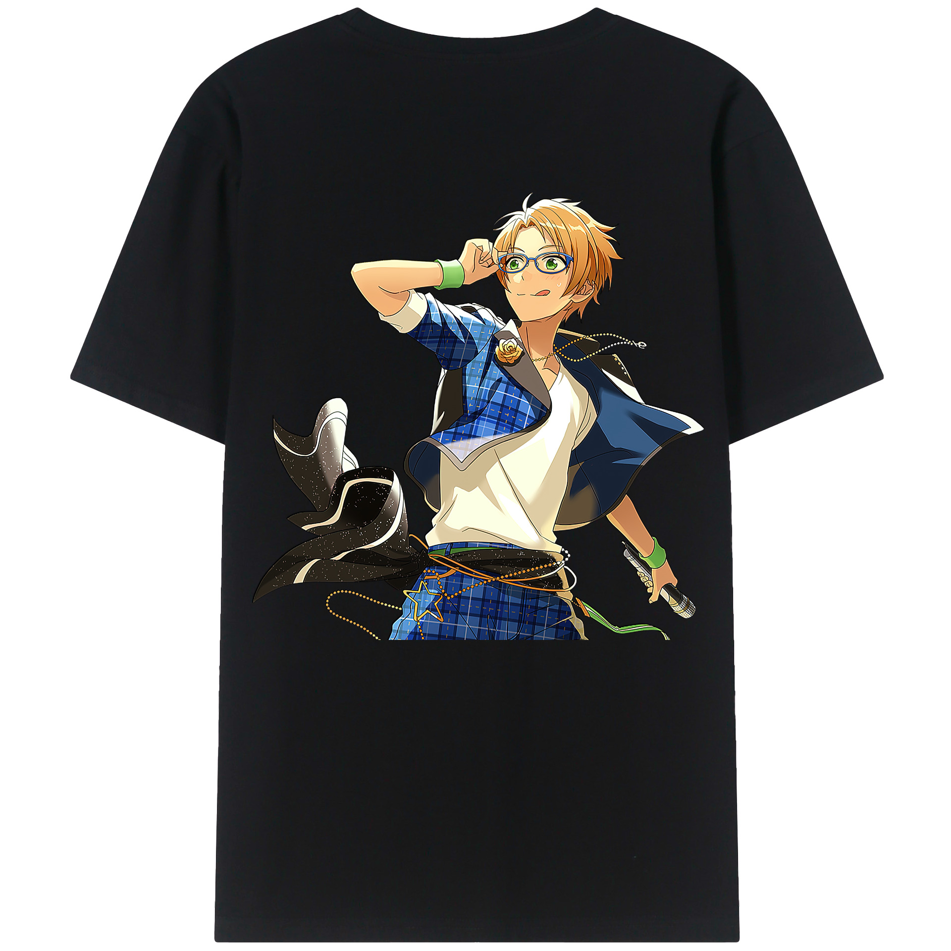 （画像用） あんさんぶるスターズ! Ensemble Stars 綿100％ メンズ半袖Tシャツ（バックプリント） 通気性