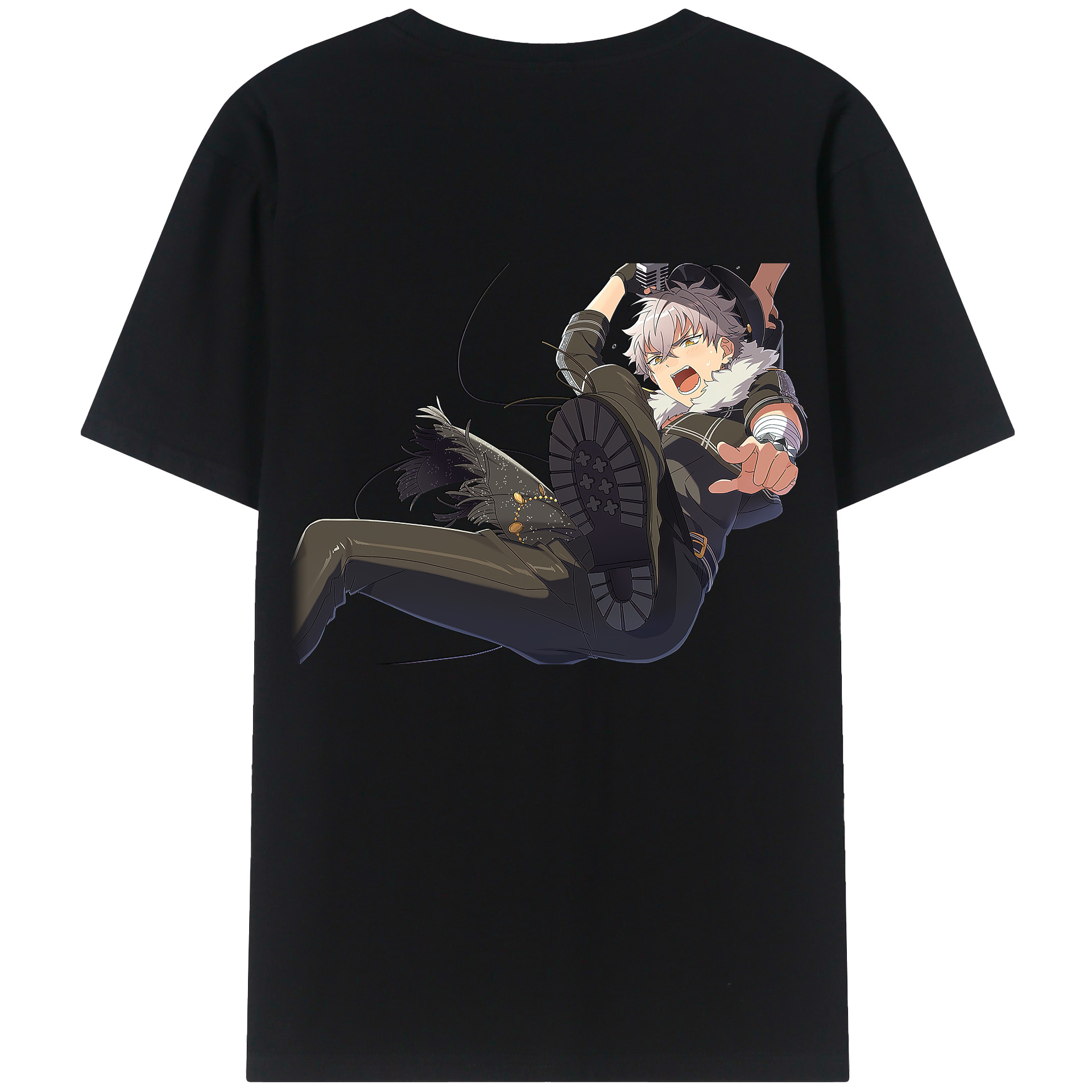 （画像用） あんさんぶるスターズ! Ensemble Stars 綿100％ メンズ半袖Tシャツ（バックプリント） 通気性