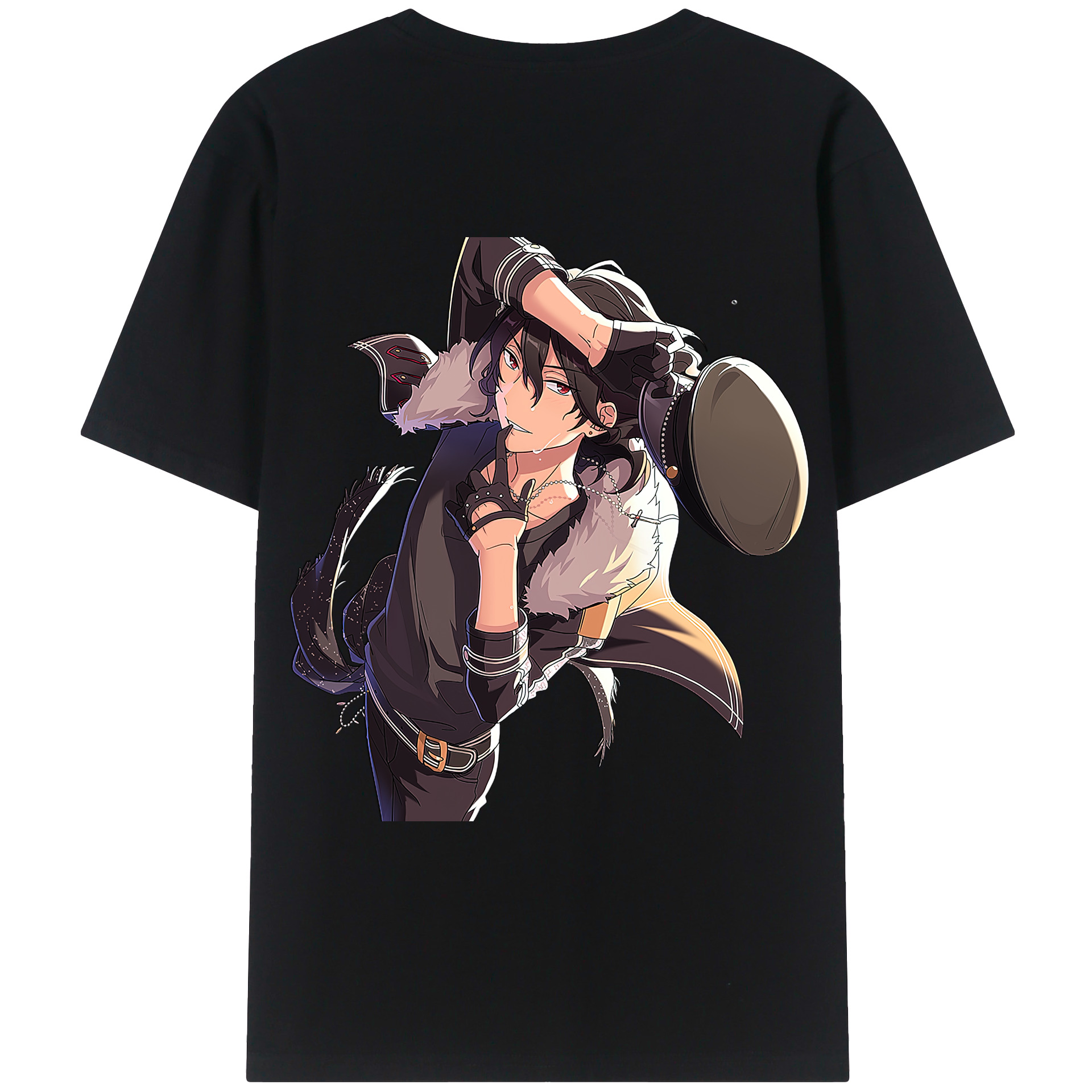 （画像用） あんさんぶるスターズ! Ensemble Stars 綿100％ メンズ半袖Tシャツ（バックプリント） 通気性