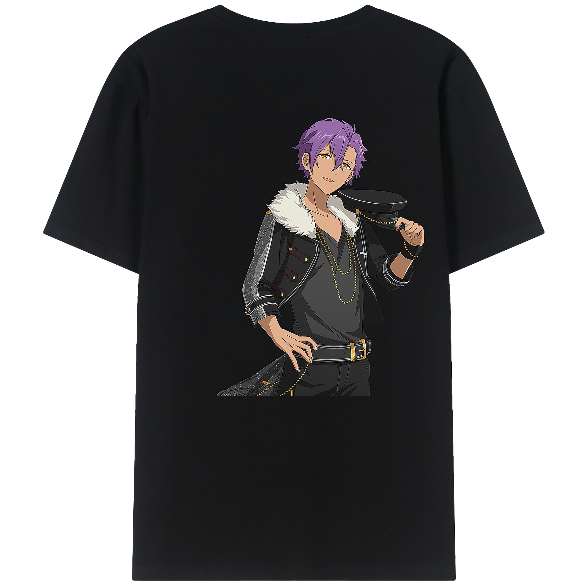 （画像用） あんさんぶるスターズ! Ensemble Stars 綿100％ メンズ半袖Tシャツ（バックプリント） 通気性