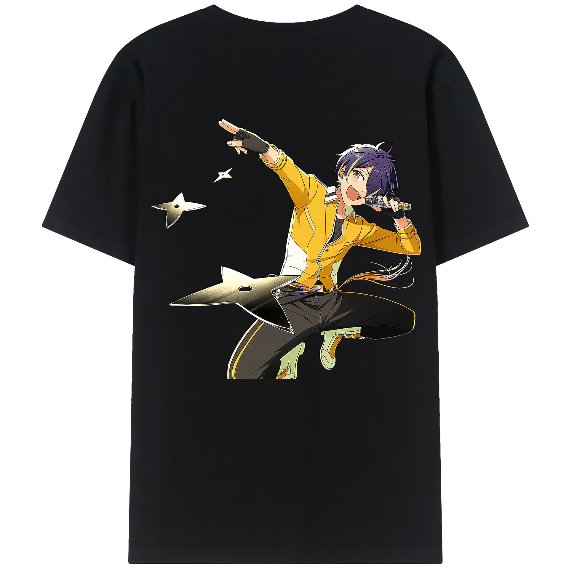 （画像用） あんさんぶるスターズ! Ensemble Stars 綿100％ メンズ半袖Tシャツ（バックプリント） 通気性