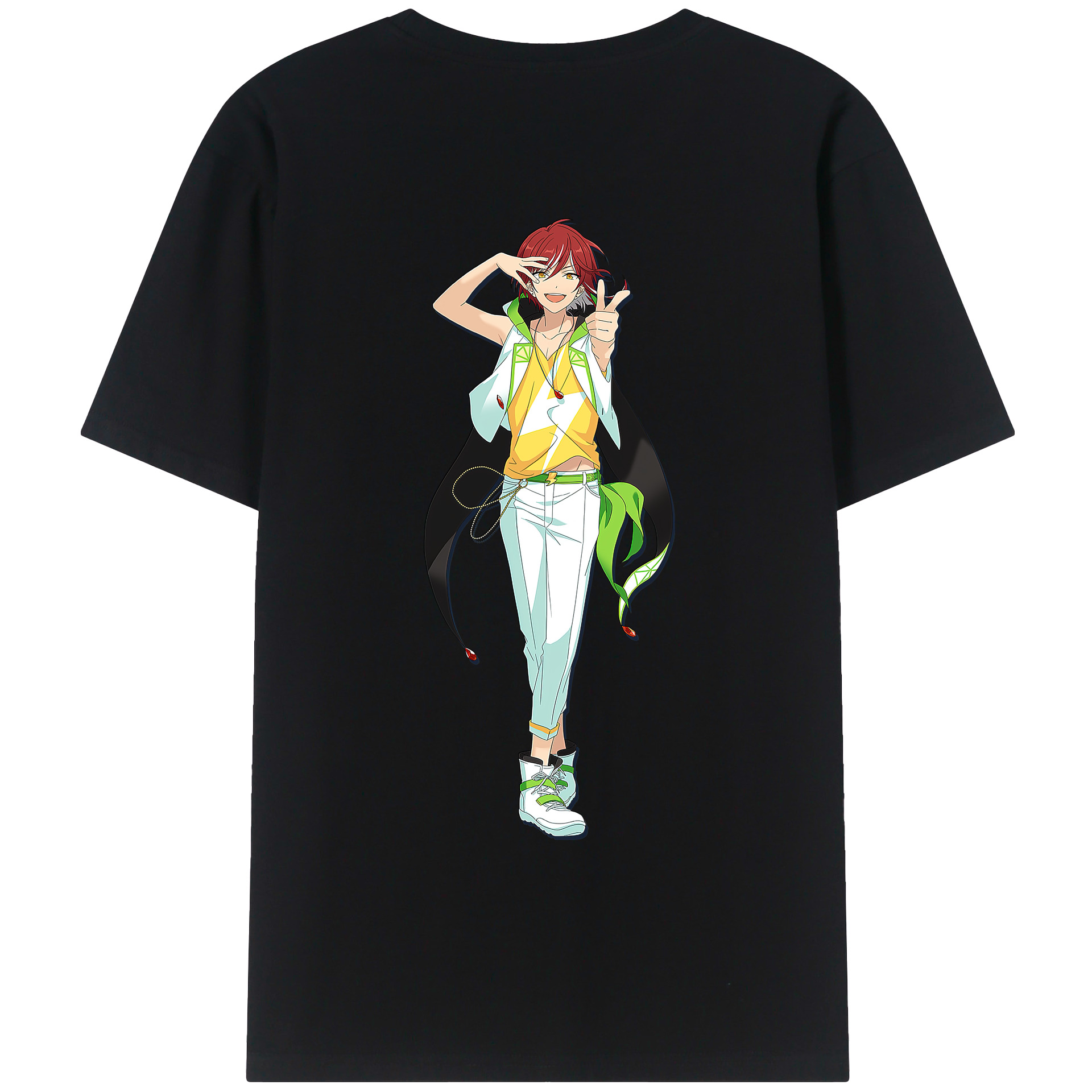 （画像用） あんさんぶるスターズ! Ensemble Stars 綿100％ メンズ半袖Tシャツ（バックプリント） 通気性