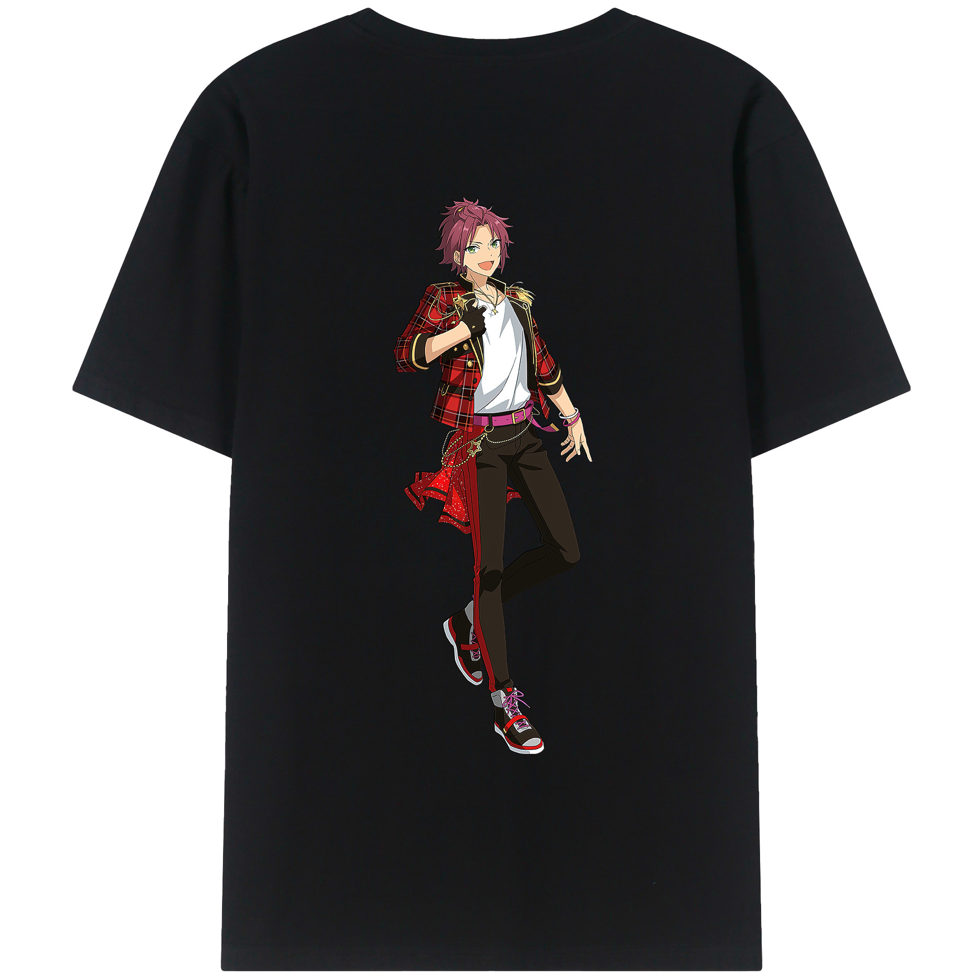 （画像用） あんさんぶるスターズ! Ensemble Stars 綿100％ メンズ半袖Tシャツ（バックプリント） 通気性