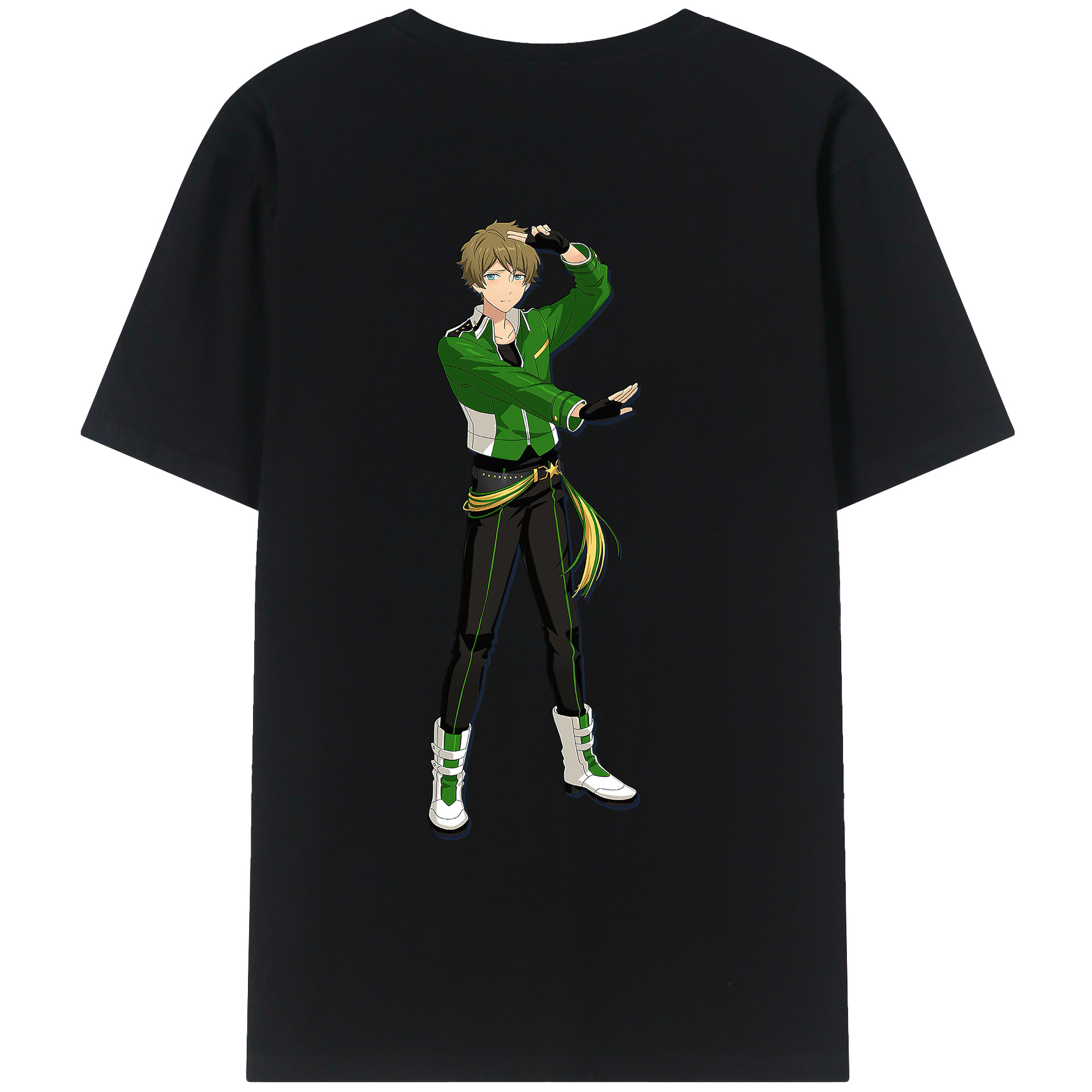 （画像用） あんさんぶるスターズ! Ensemble Stars 綿100％ メンズ半袖Tシャツ（バックプリント） 通気性