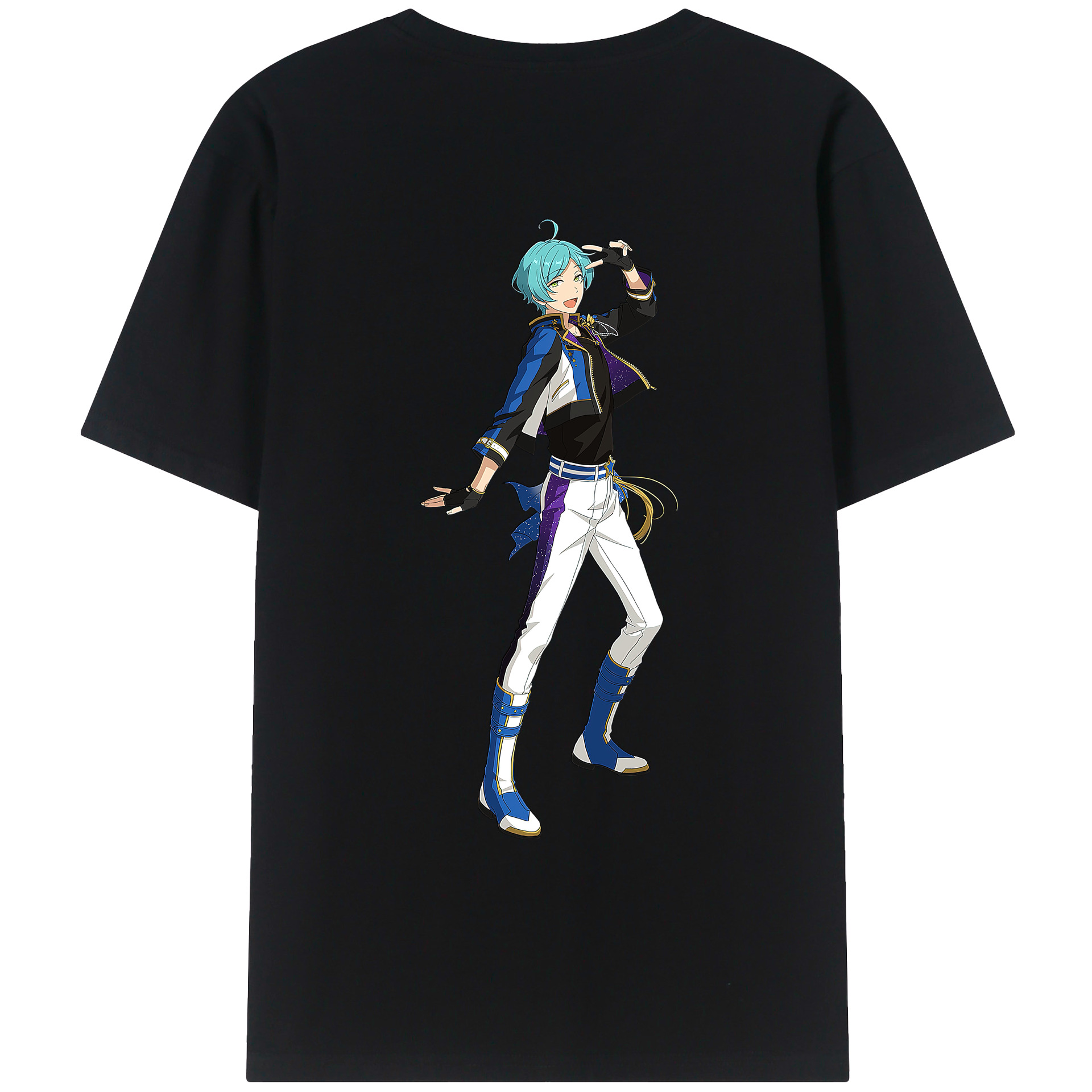 （画像用） あんさんぶるスターズ! Ensemble Stars 綿100％ メンズ半袖Tシャツ（バックプリント） 通気性