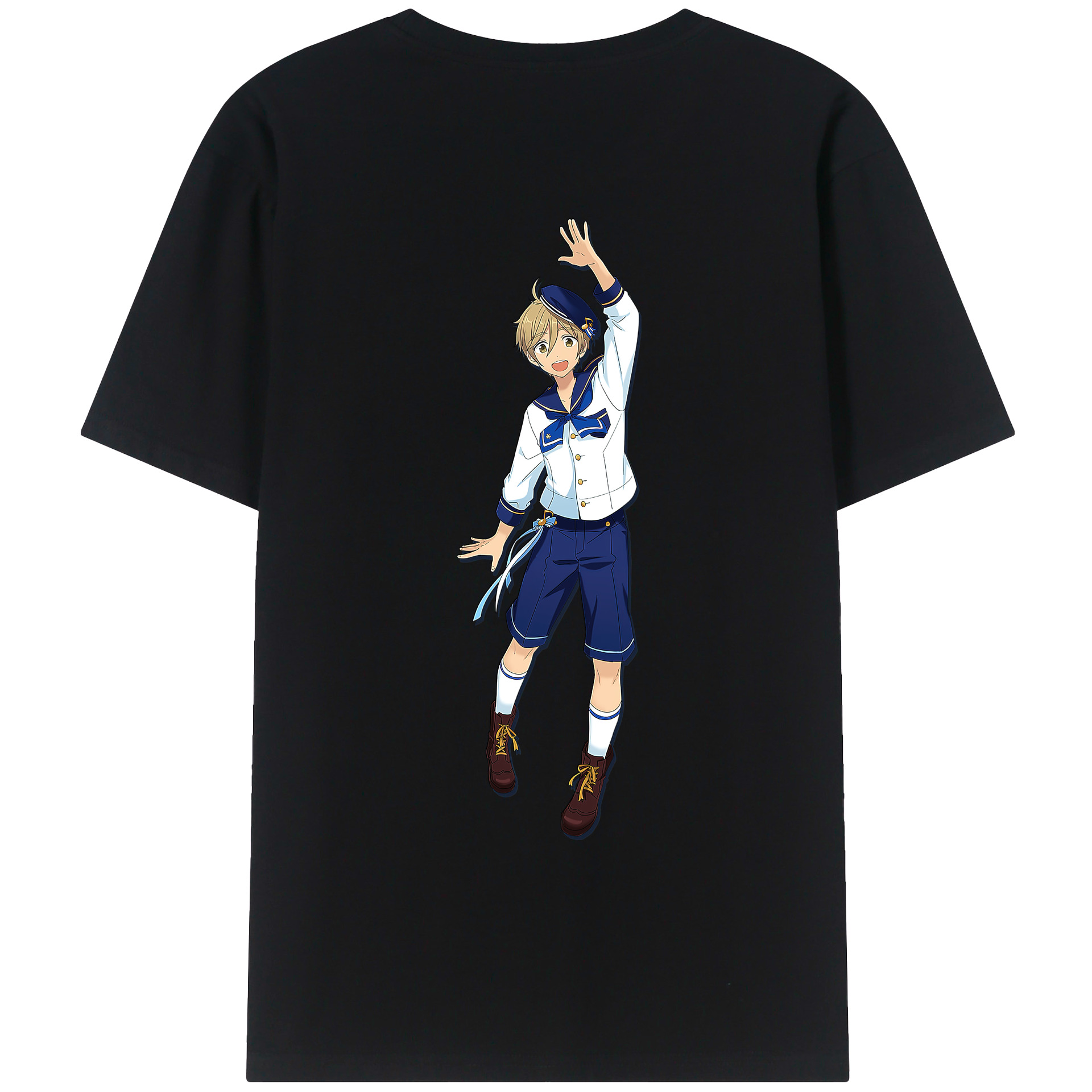 （画像用） あんさんぶるスターズ! Ensemble Stars 綿100％ メンズ半袖Tシャツ（バックプリント） 通気性