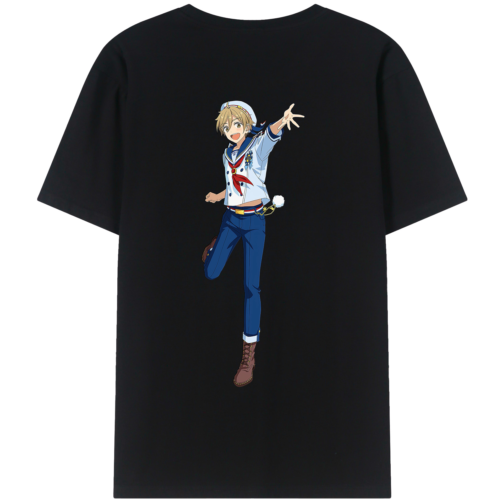 （画像用） あんさんぶるスターズ! Ensemble Stars 綿100％ メンズ半袖Tシャツ（バックプリント） 通気性