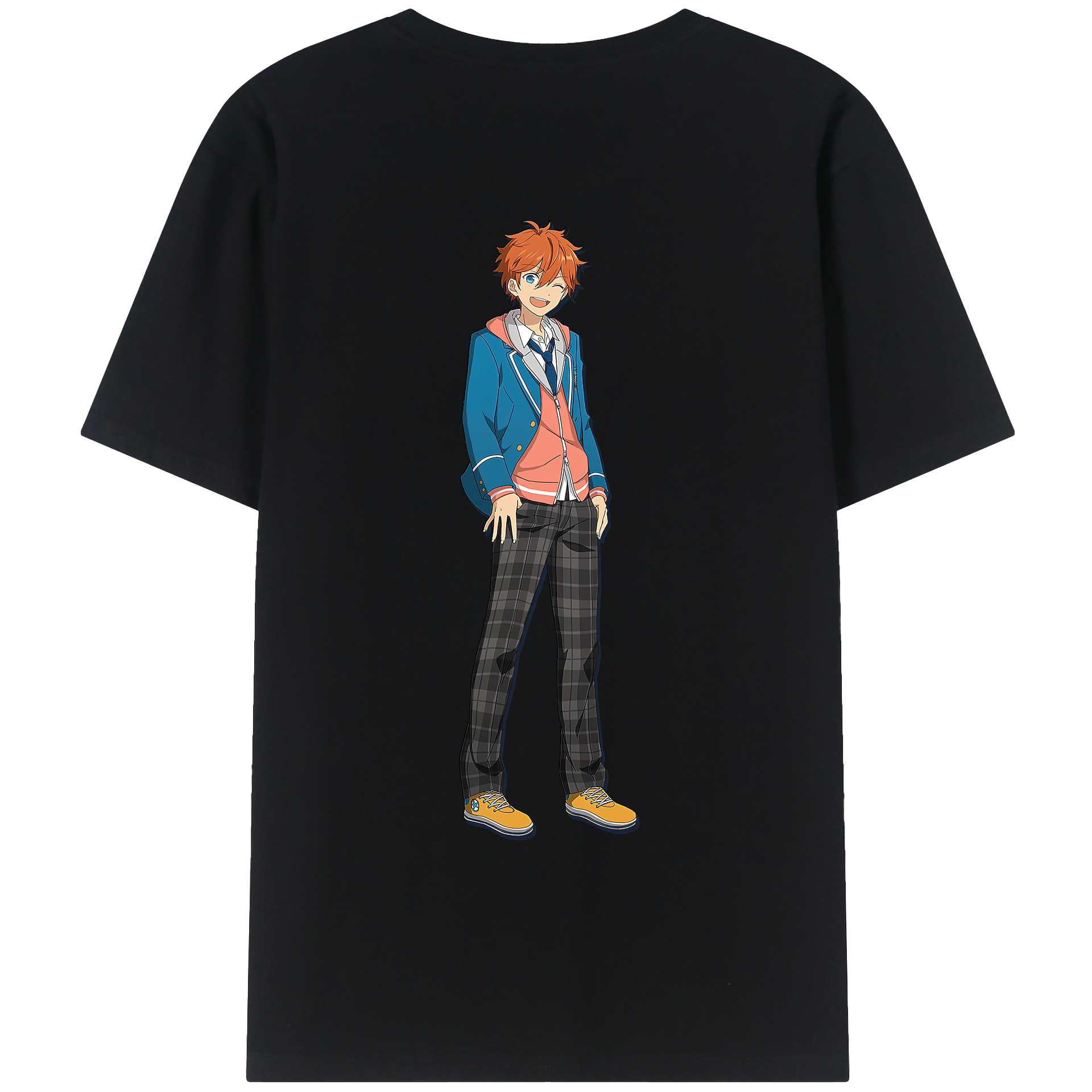 （画像用） あんさんぶるスターズ! Ensemble Stars 綿100％ メンズ半袖Tシャツ（バックプリント） 通気性