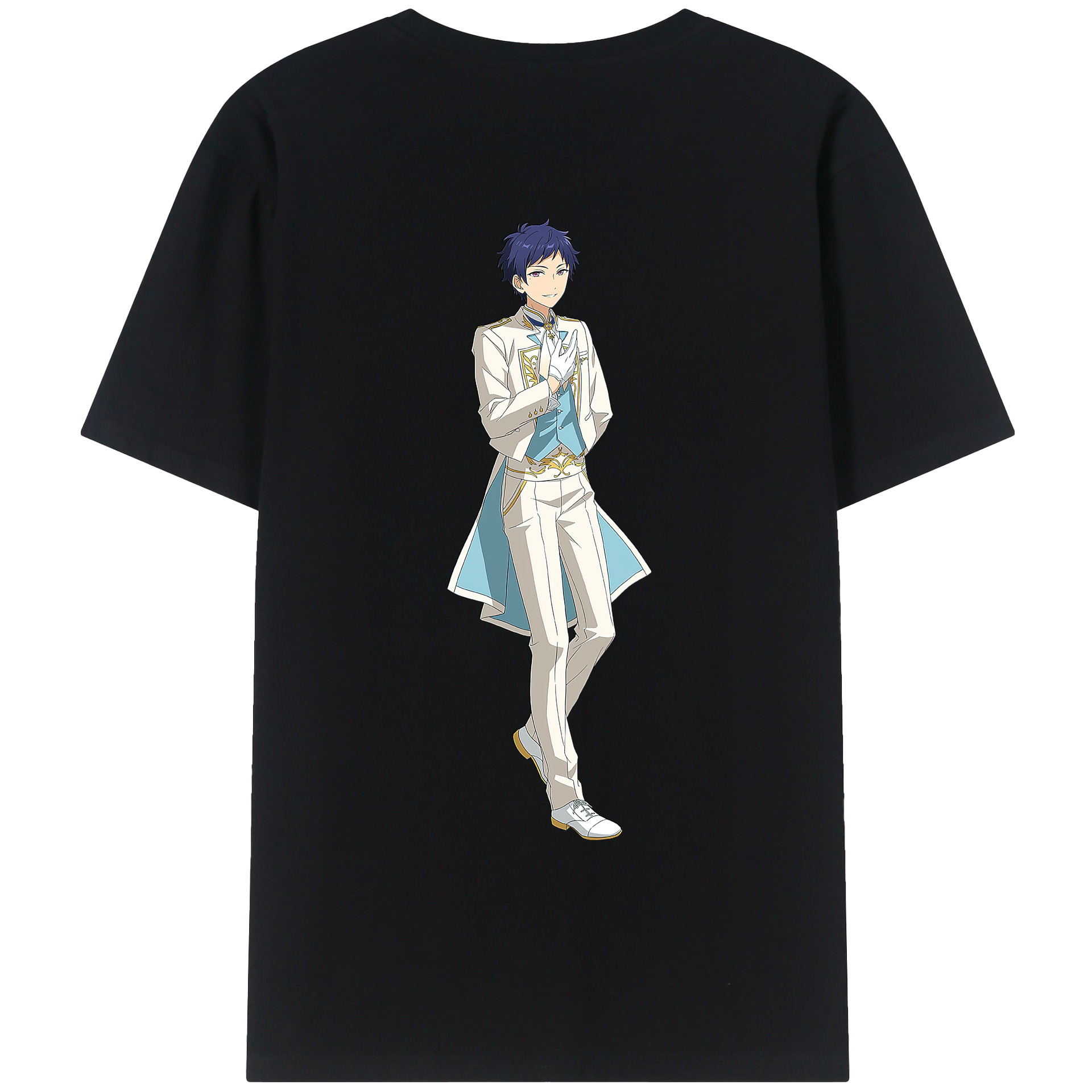 （画像用） あんさんぶるスターズ! Ensemble Stars 綿100％ メンズ半袖Tシャツ（バックプリント） 通気性
