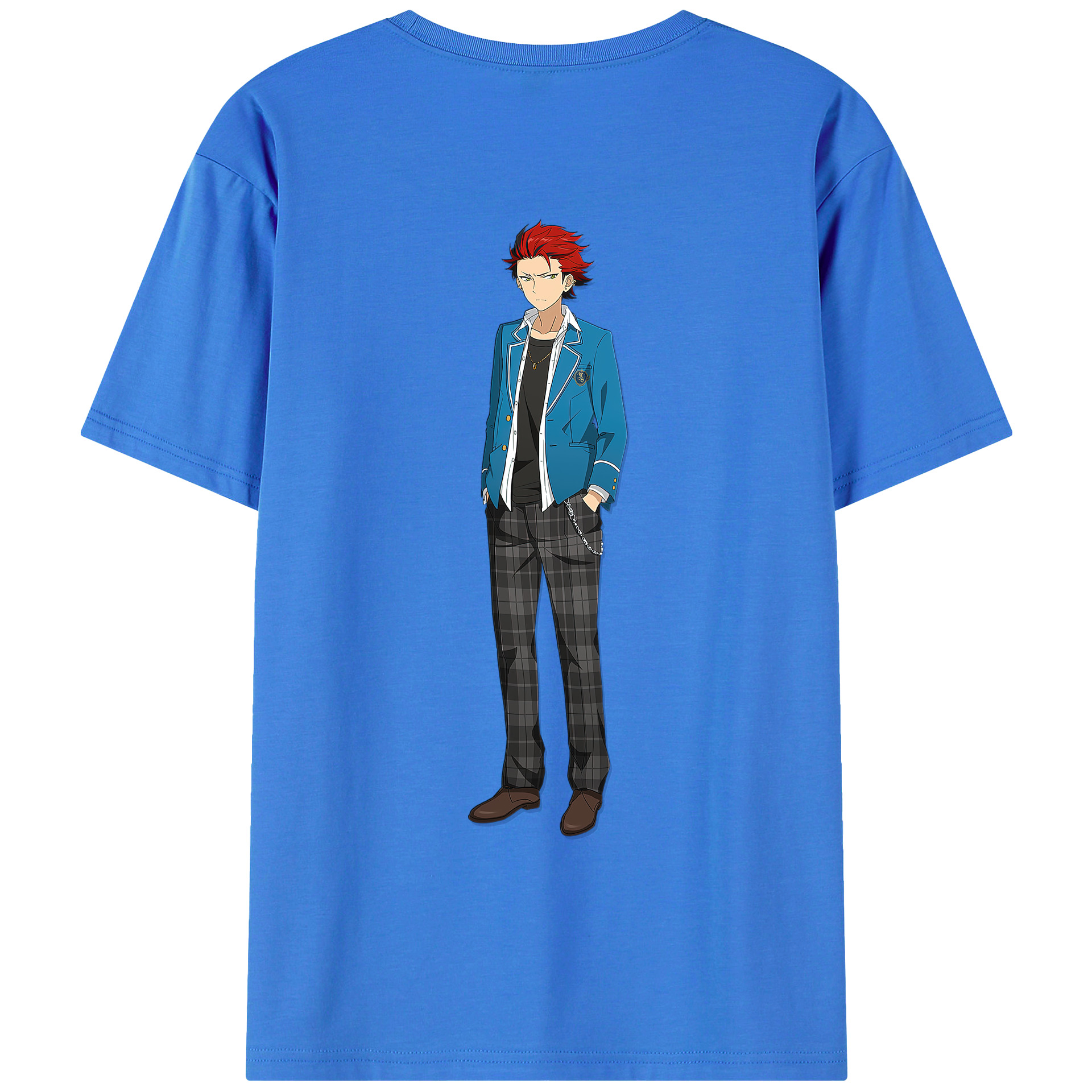 （画像用） あんさんぶるスターズ! Ensemble Stars 綿100％ メンズ半袖Tシャツ（バックプリント） 通気性