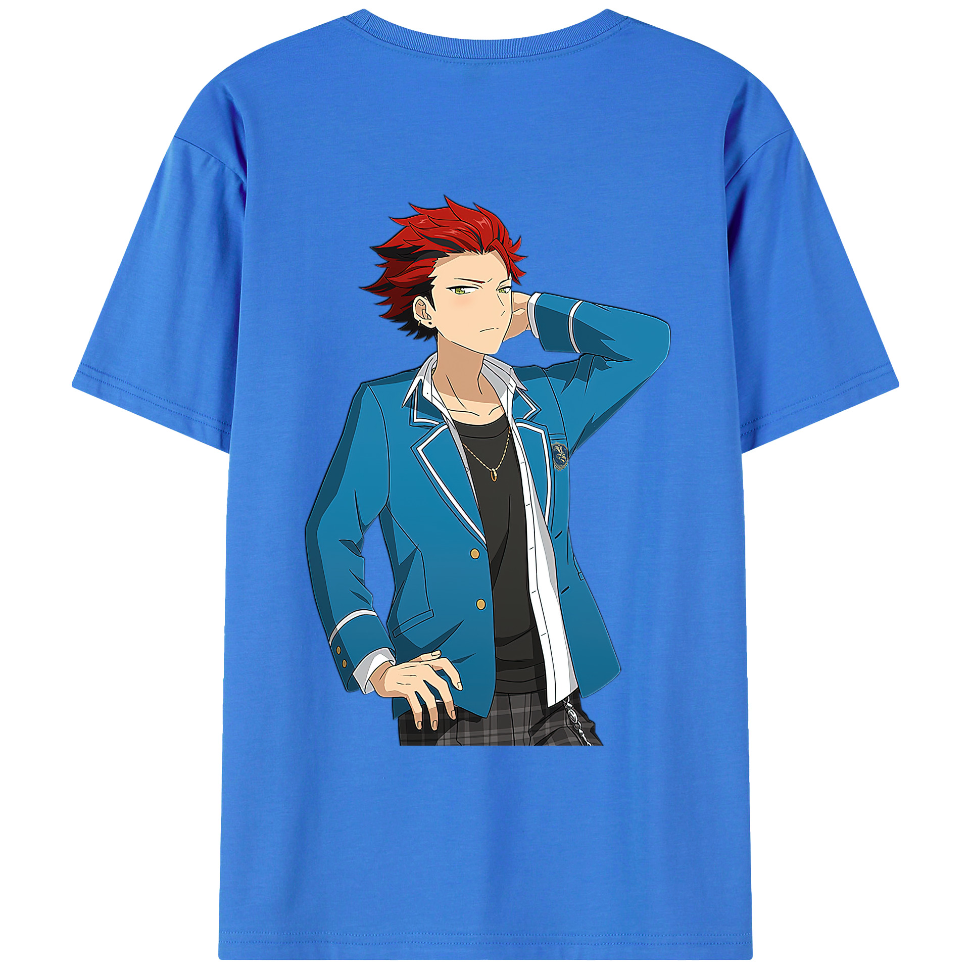 （画像用） あんさんぶるスターズ! Ensemble Stars 綿100％ メンズ半袖Tシャツ（バックプリント） 通気性