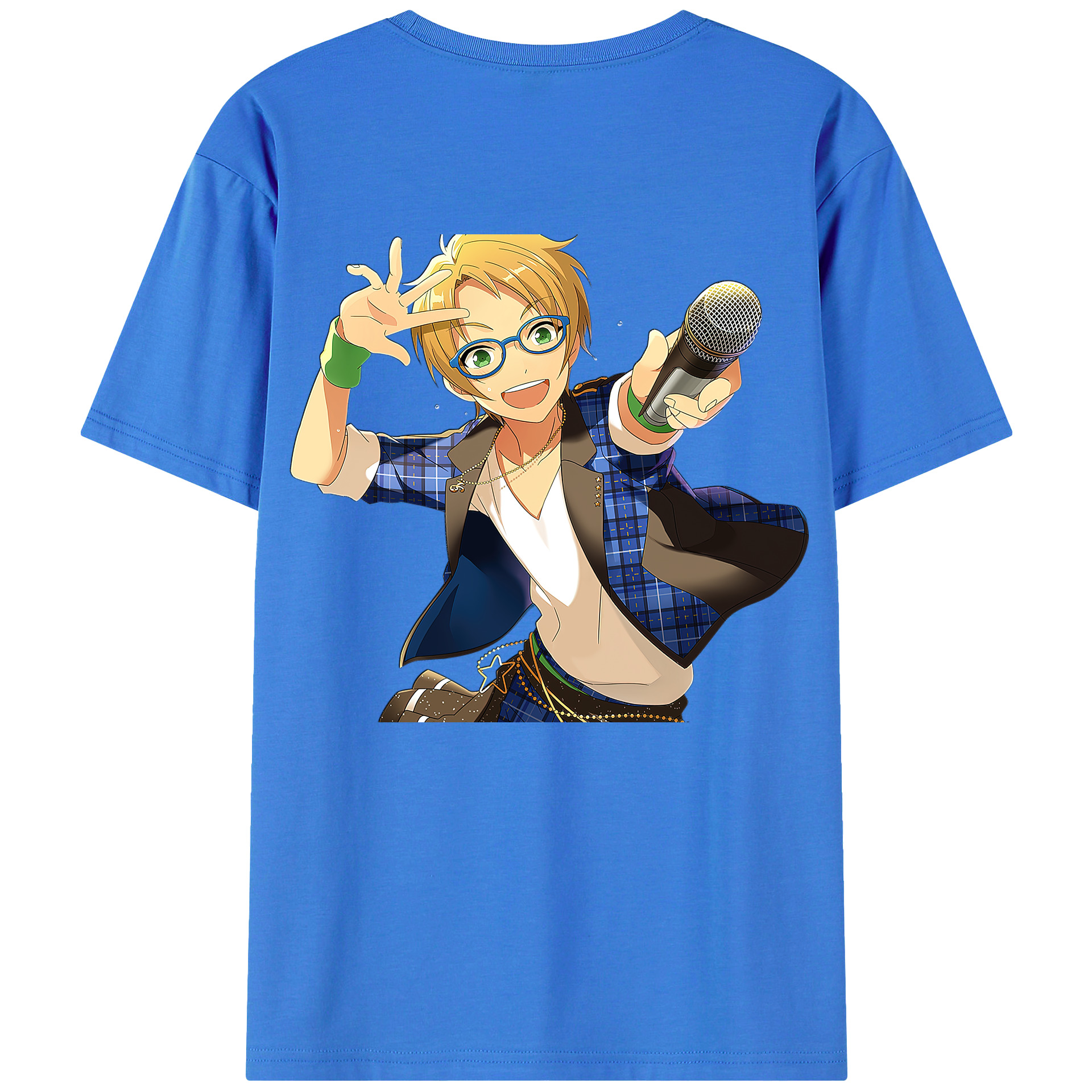 （画像用） あんさんぶるスターズ! Ensemble Stars 綿100％ メンズ半袖Tシャツ（バックプリント） 通気性