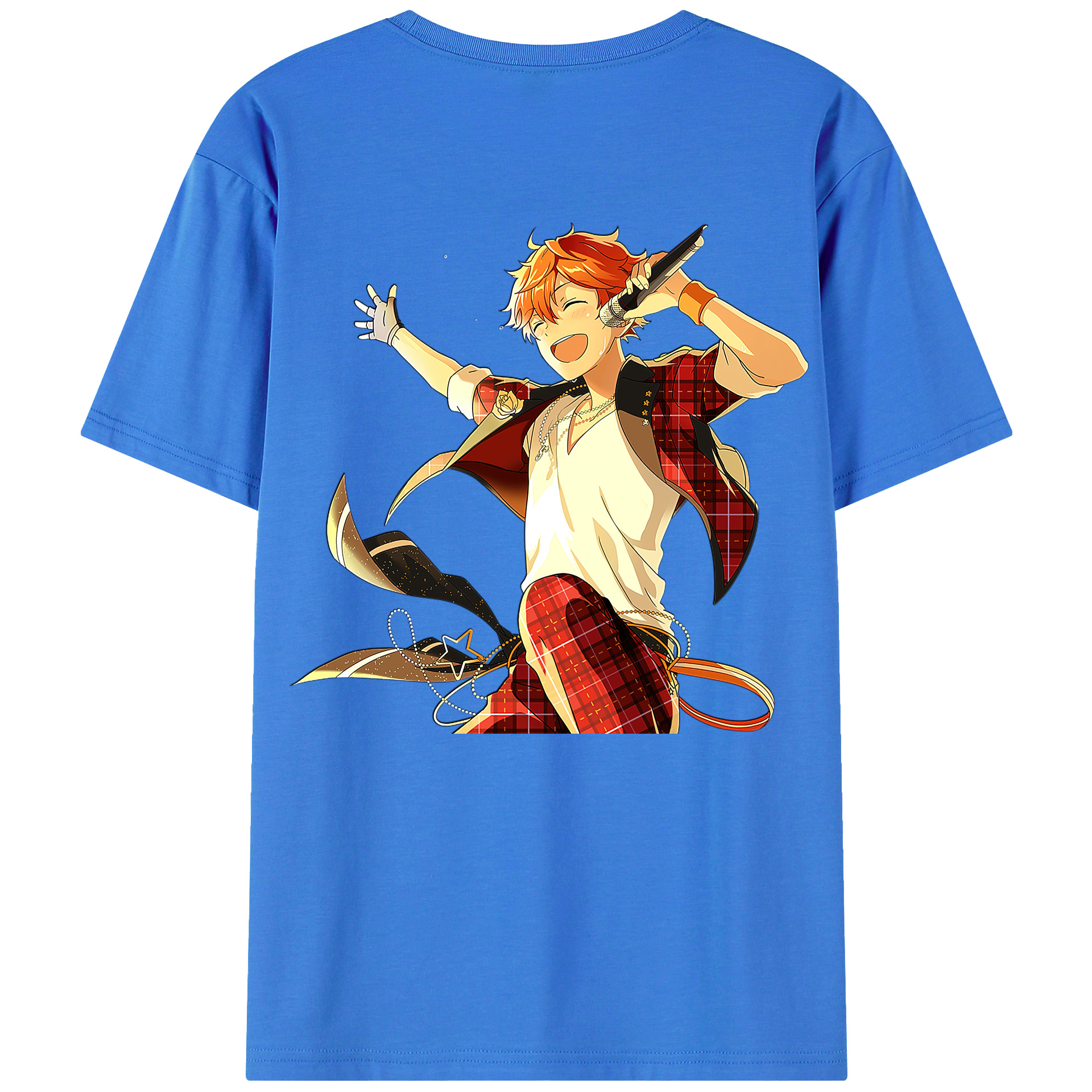 （画像用） あんさんぶるスターズ! Ensemble Stars 綿100％ メンズ半袖Tシャツ（バックプリント） 通気性