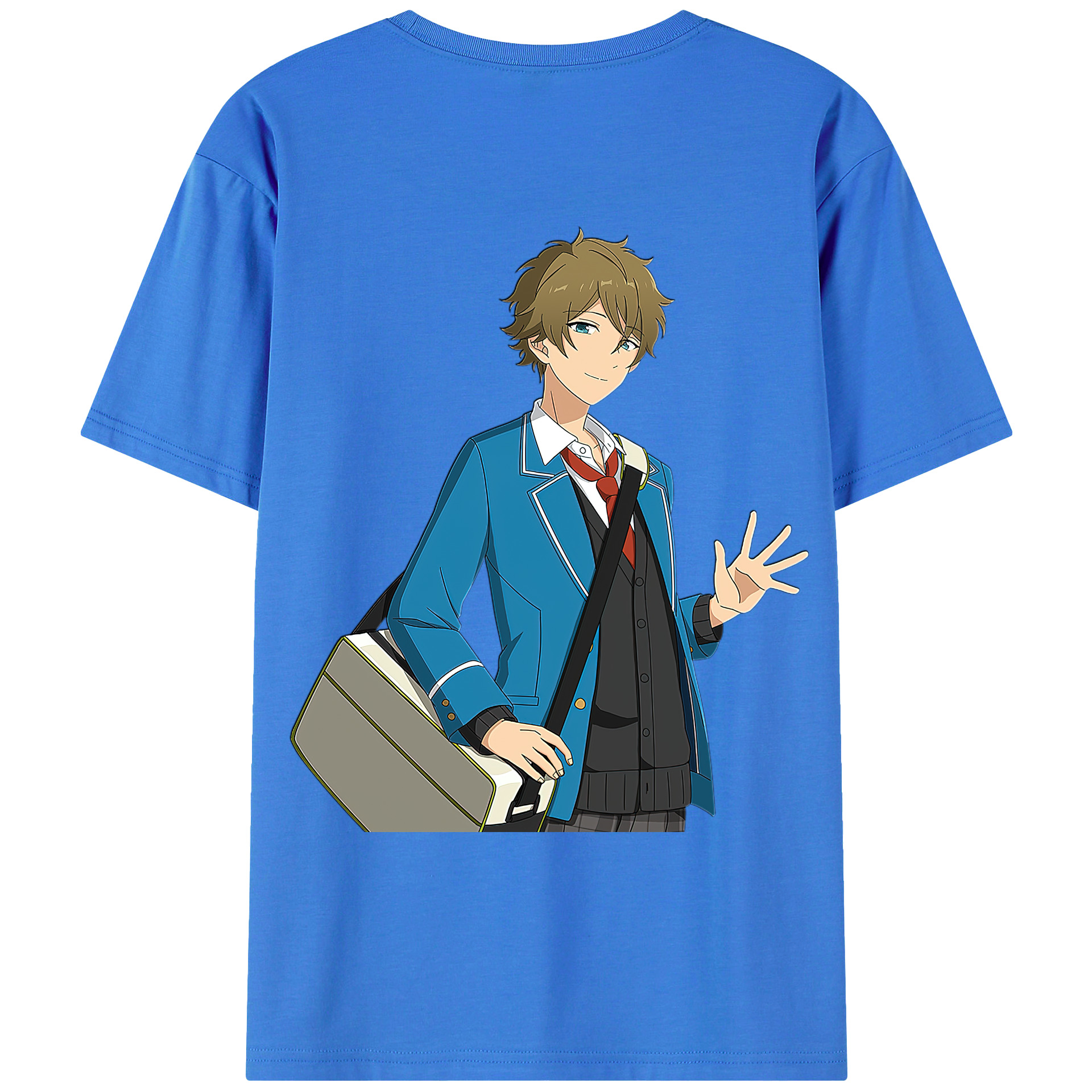 （画像用） あんさんぶるスターズ! Ensemble Stars 綿100％ メンズ半袖Tシャツ（バックプリント） 通気性