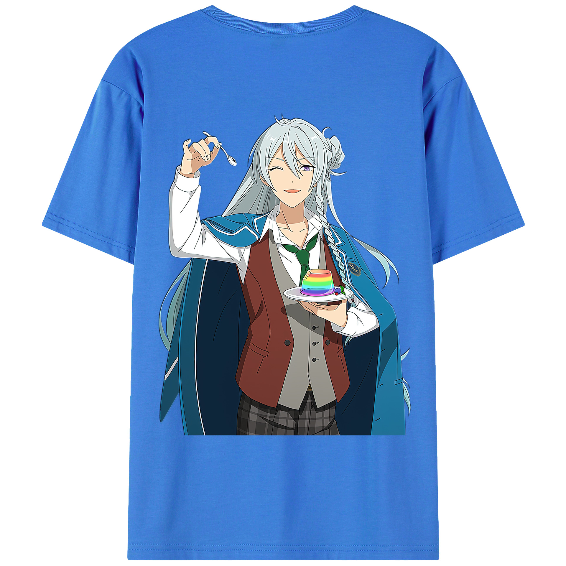 （画像用） あんさんぶるスターズ! Ensemble Stars 綿100％ メンズ半袖Tシャツ（バックプリント） 通気性