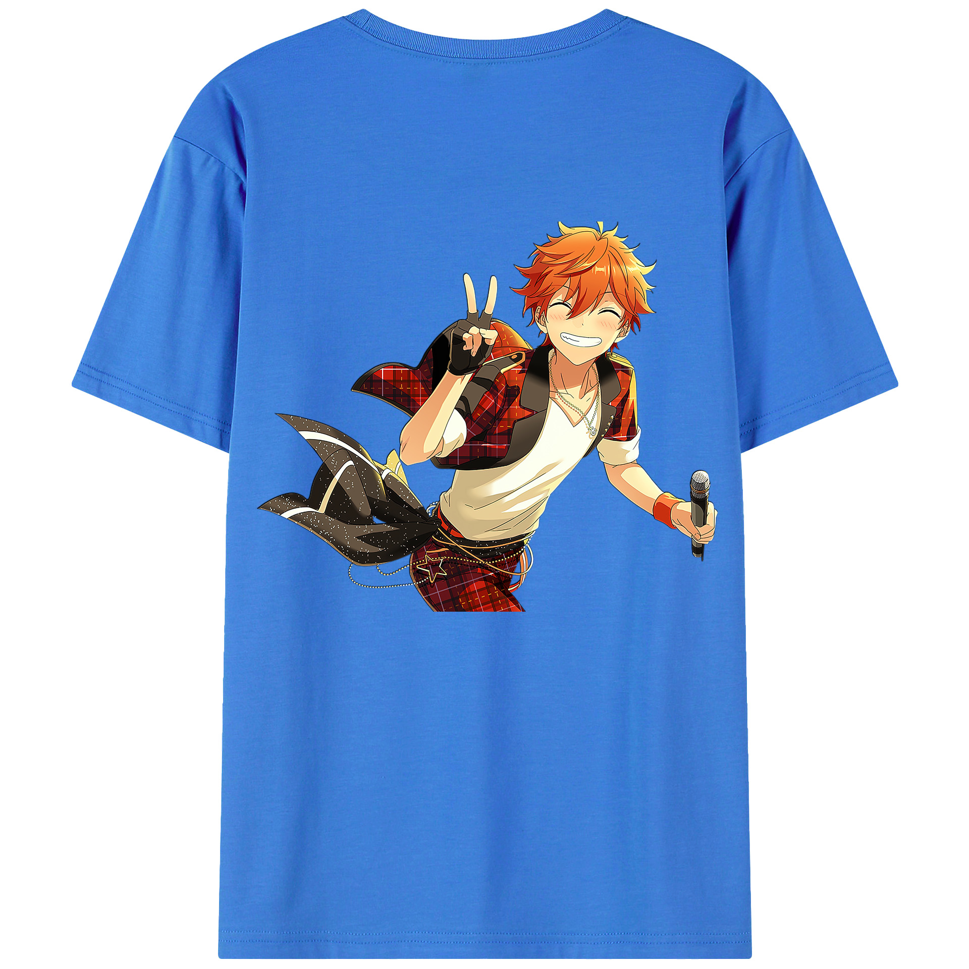 （画像用） あんさんぶるスターズ! Ensemble Stars 綿100％ メンズ半袖Tシャツ（バックプリント） 通気性