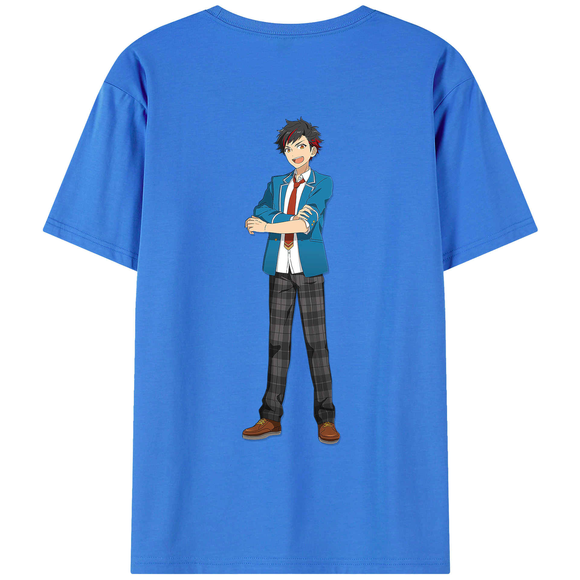 （画像用） あんさんぶるスターズ! Ensemble Stars 綿100％ メンズ半袖Tシャツ（バックプリント） 通気性