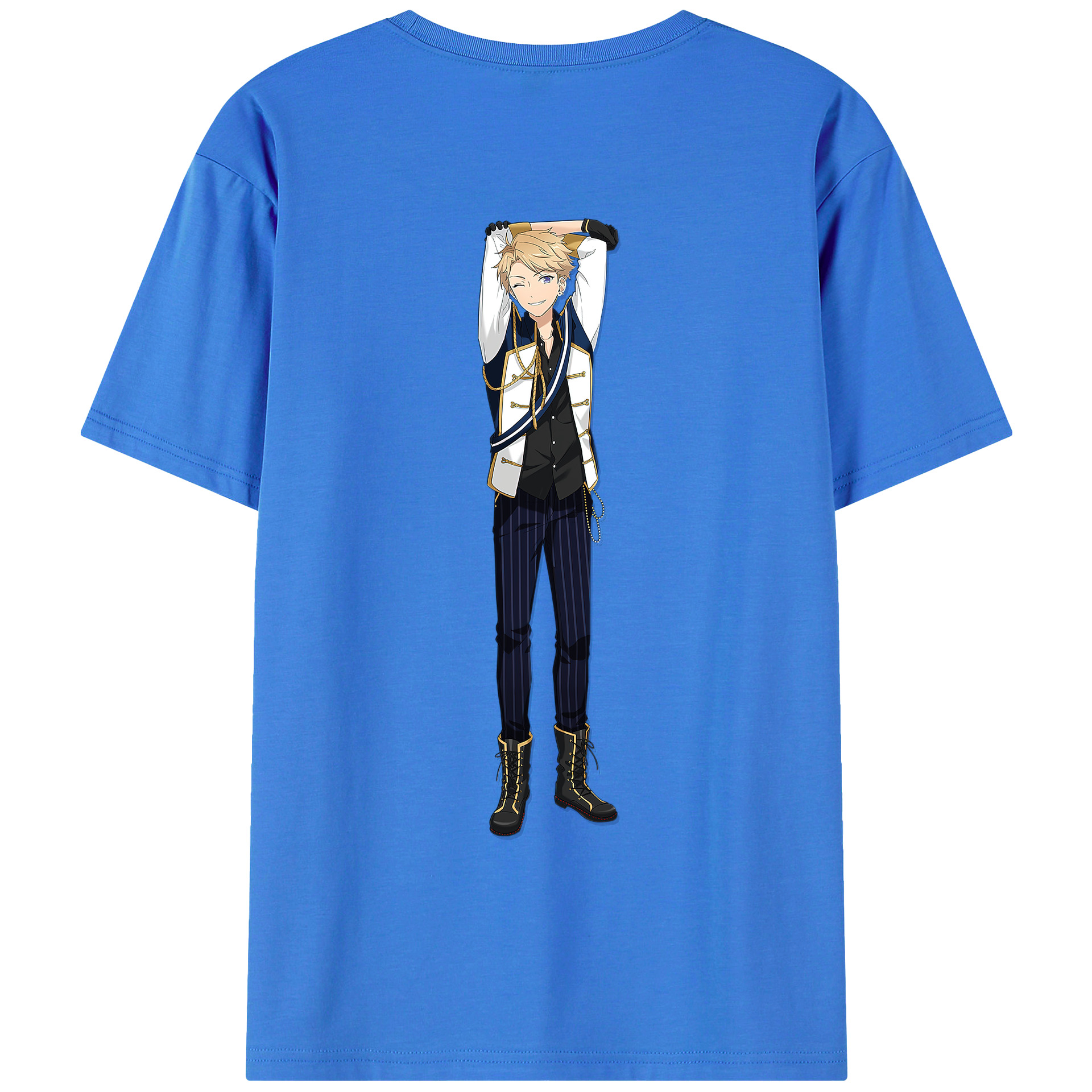 （画像用） あんさんぶるスターズ! Ensemble Stars 綿100％ メンズ半袖Tシャツ（バックプリント） 通気性