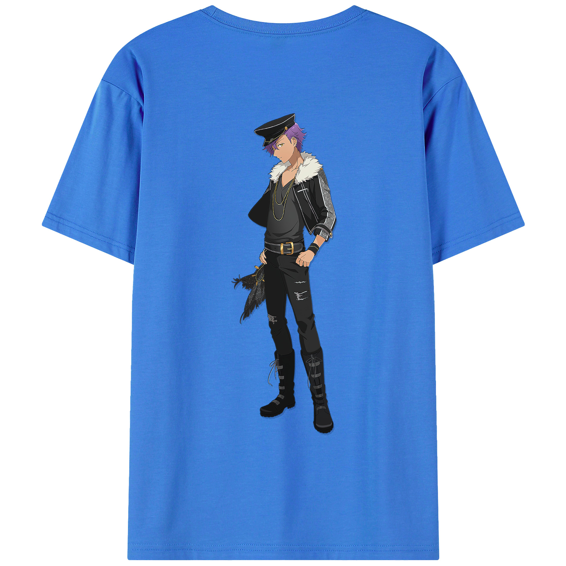 （画像用） あんさんぶるスターズ! Ensemble Stars 綿100％ メンズ半袖Tシャツ（バックプリント） 通気性