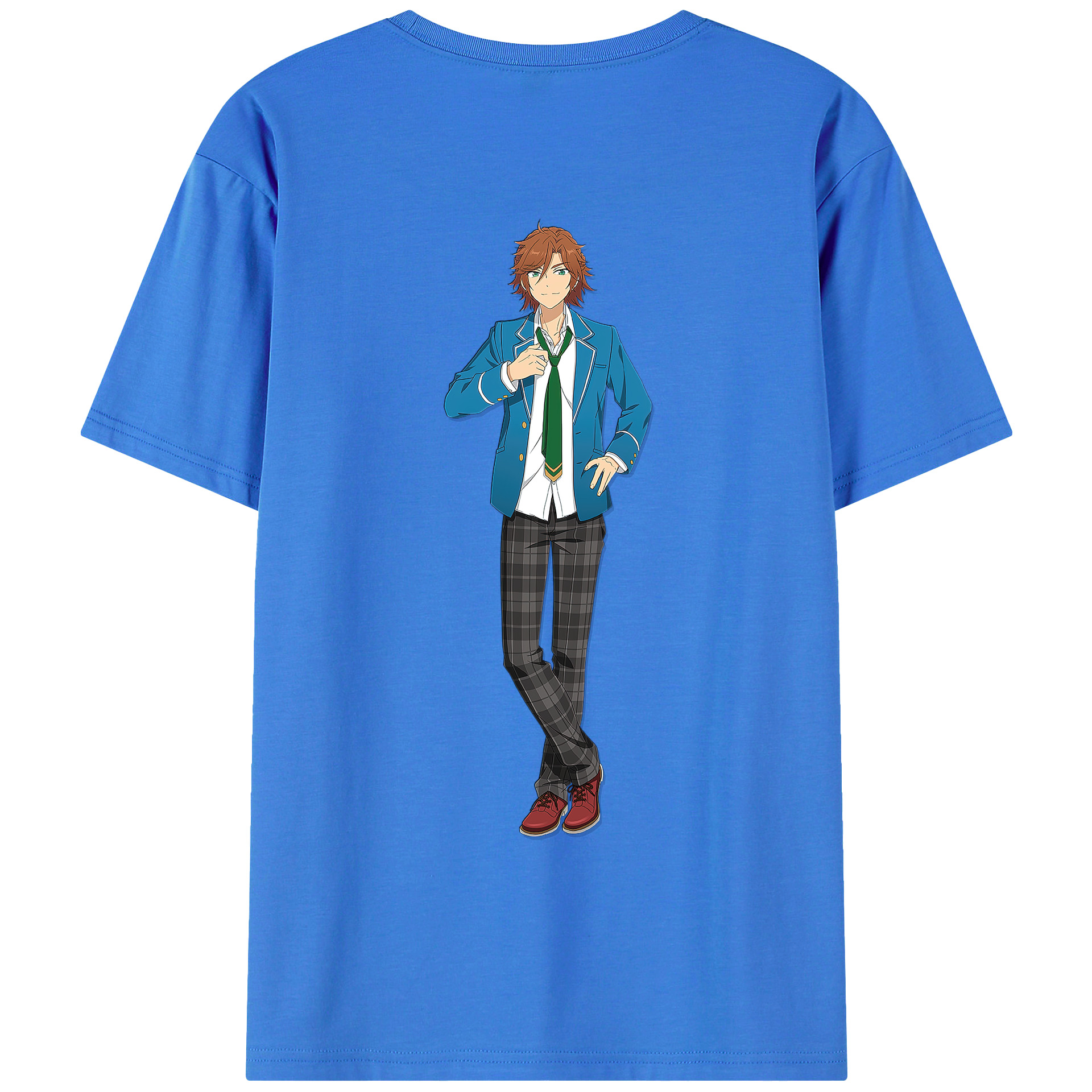 （画像用） あんさんぶるスターズ! Ensemble Stars 綿100％ メンズ半袖Tシャツ（バックプリント） 通気性