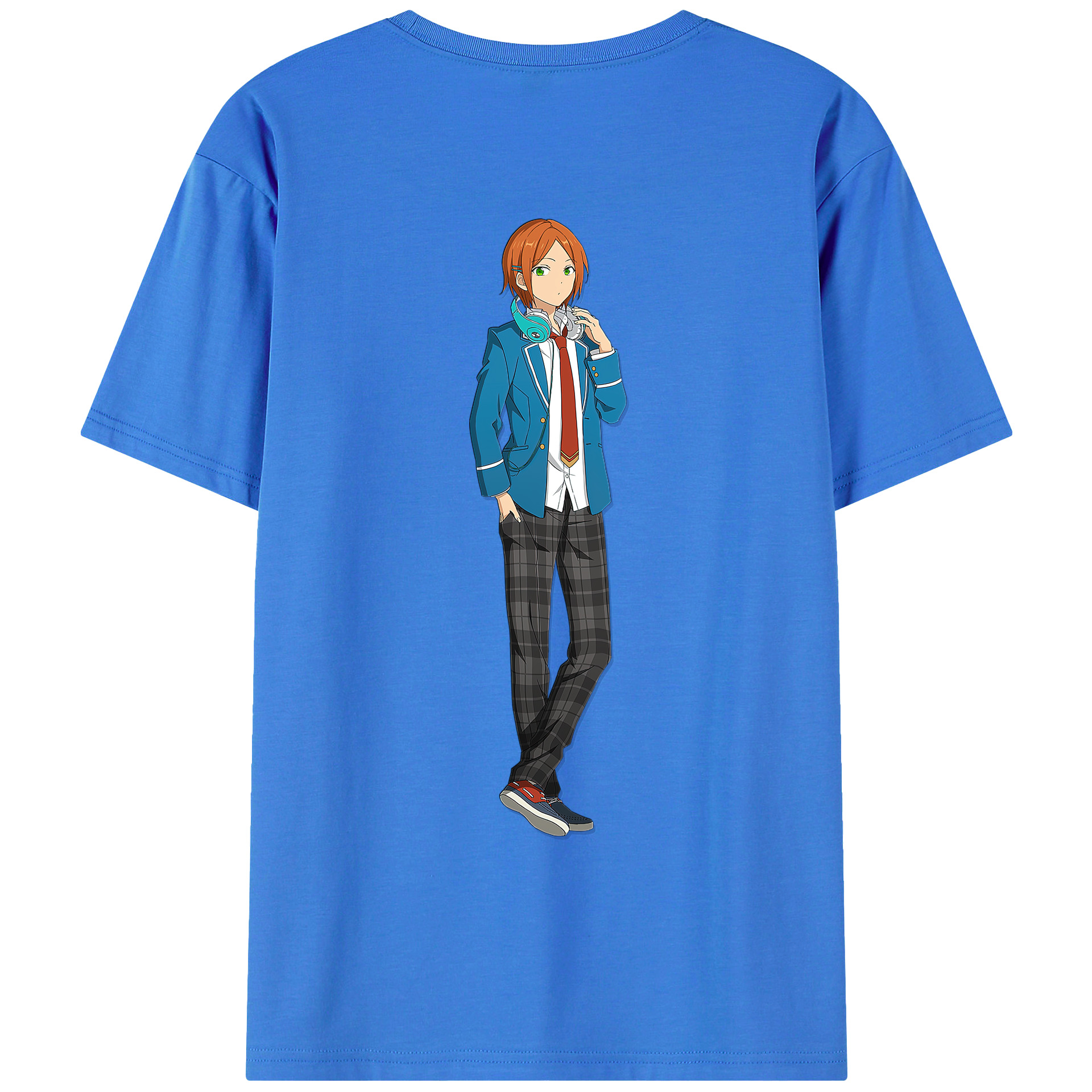 （画像用） あんさんぶるスターズ! Ensemble Stars 綿100％ メンズ半袖Tシャツ（バックプリント） 通気性