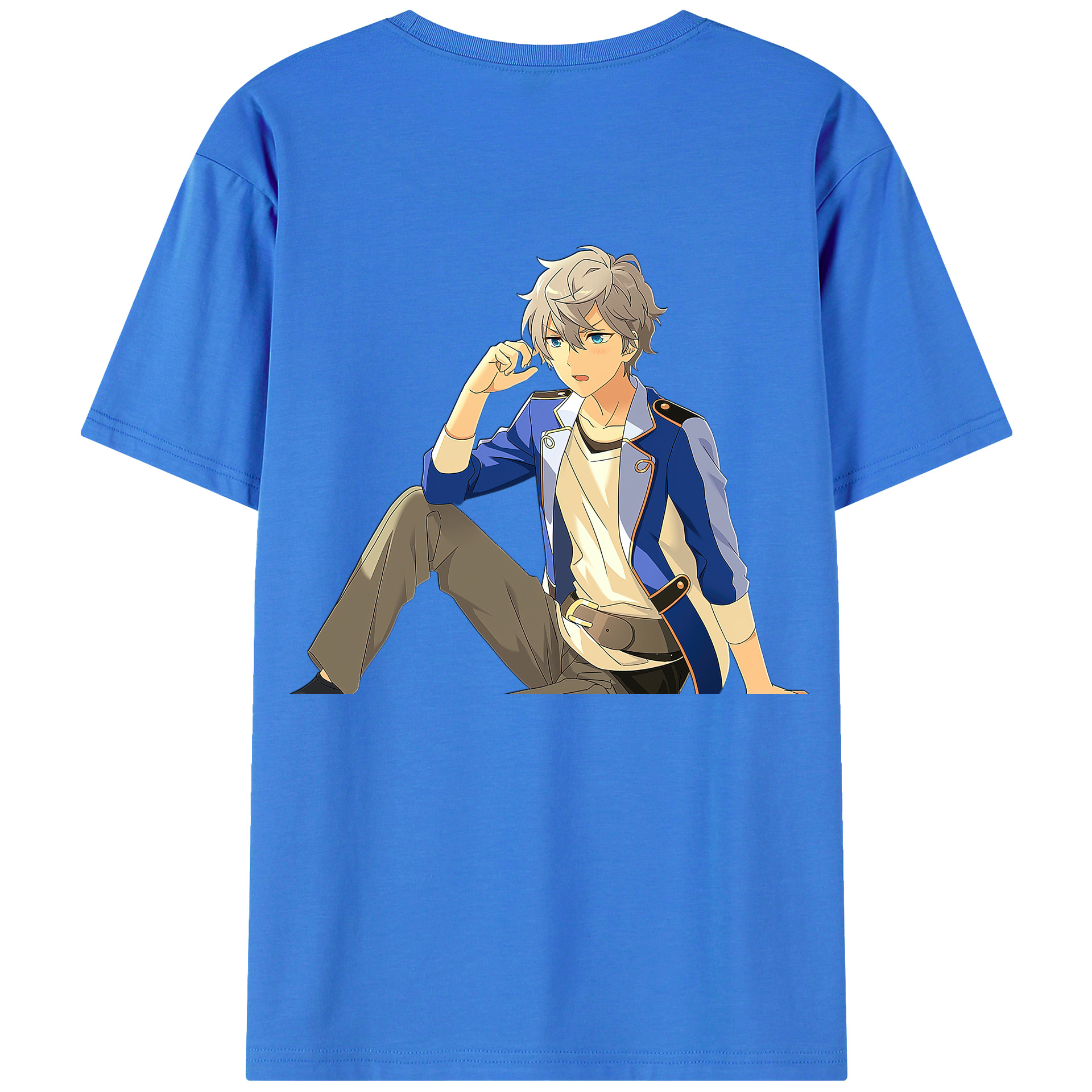 （画像用） あんさんぶるスターズ! Ensemble Stars 綿100％ メンズ半袖Tシャツ（バックプリント） 通気性