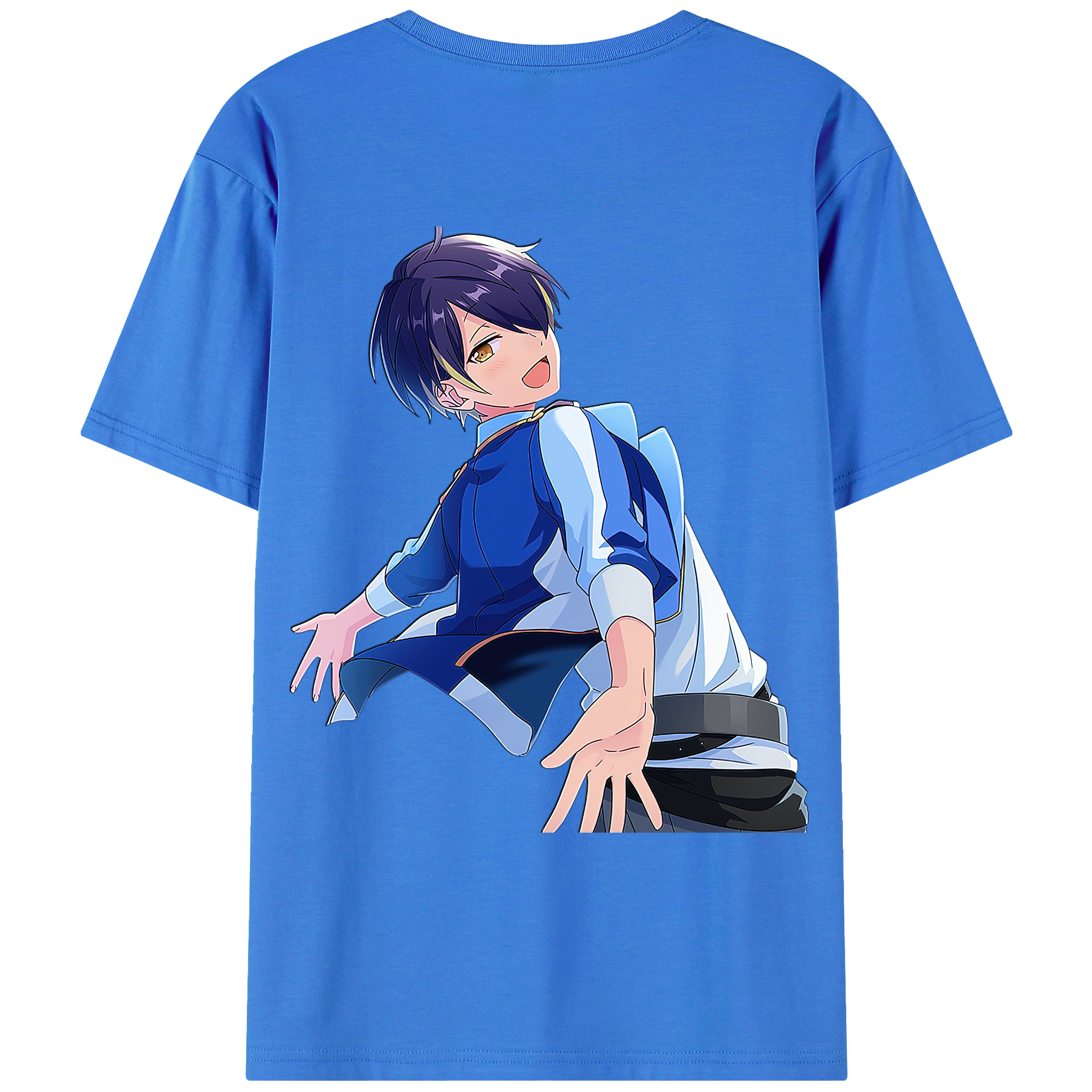 （画像用） あんさんぶるスターズ! Ensemble Stars 綿100％ メンズ半袖Tシャツ（バックプリント） 通気性