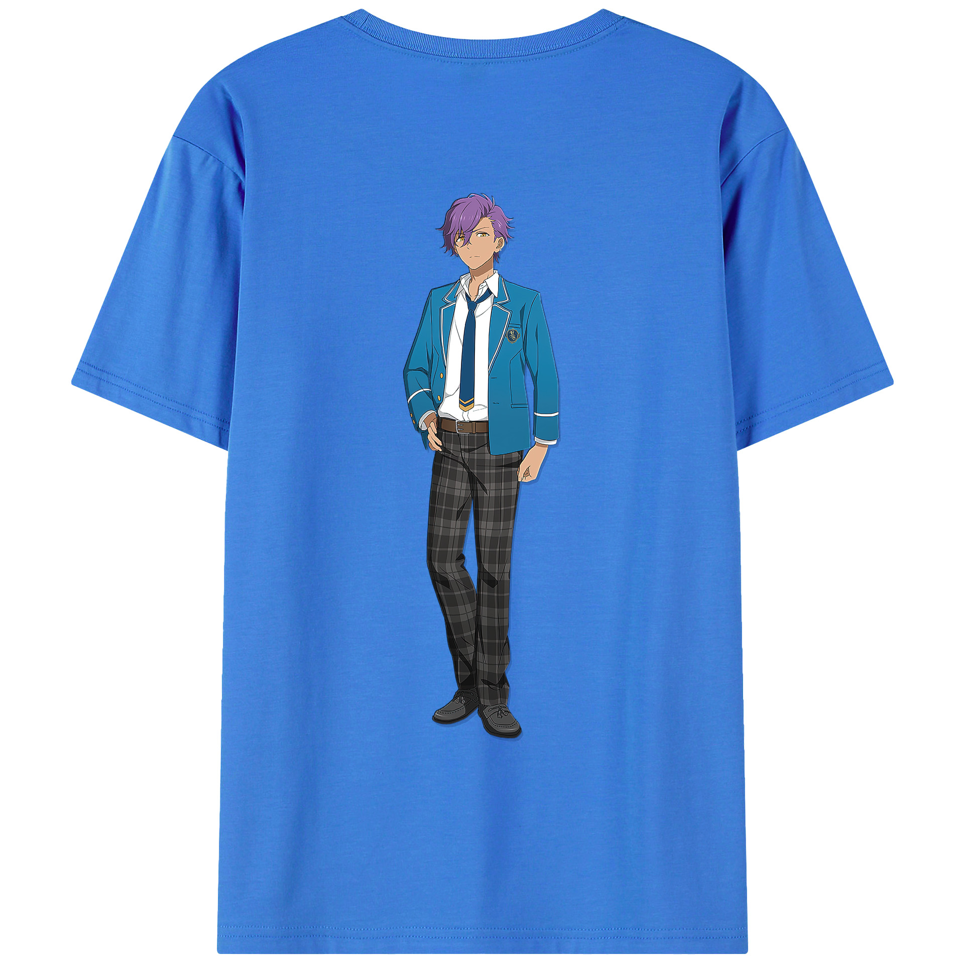 （画像用） あんさんぶるスターズ! Ensemble Stars 綿100％ メンズ半袖Tシャツ（バックプリント） 通気性