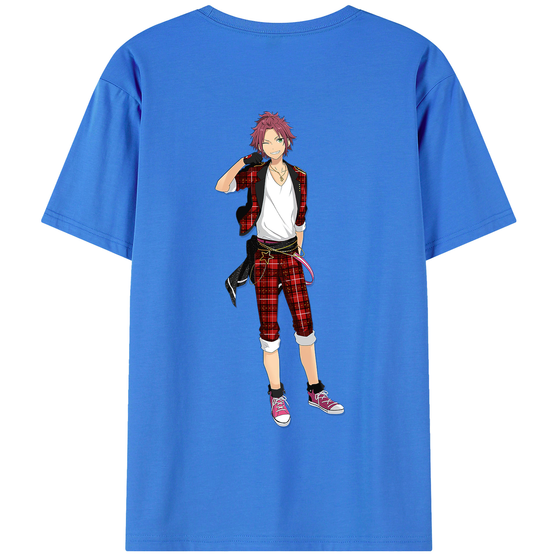 （画像用） あんさんぶるスターズ! Ensemble Stars 綿100％ メンズ半袖Tシャツ（バックプリント） 通気性