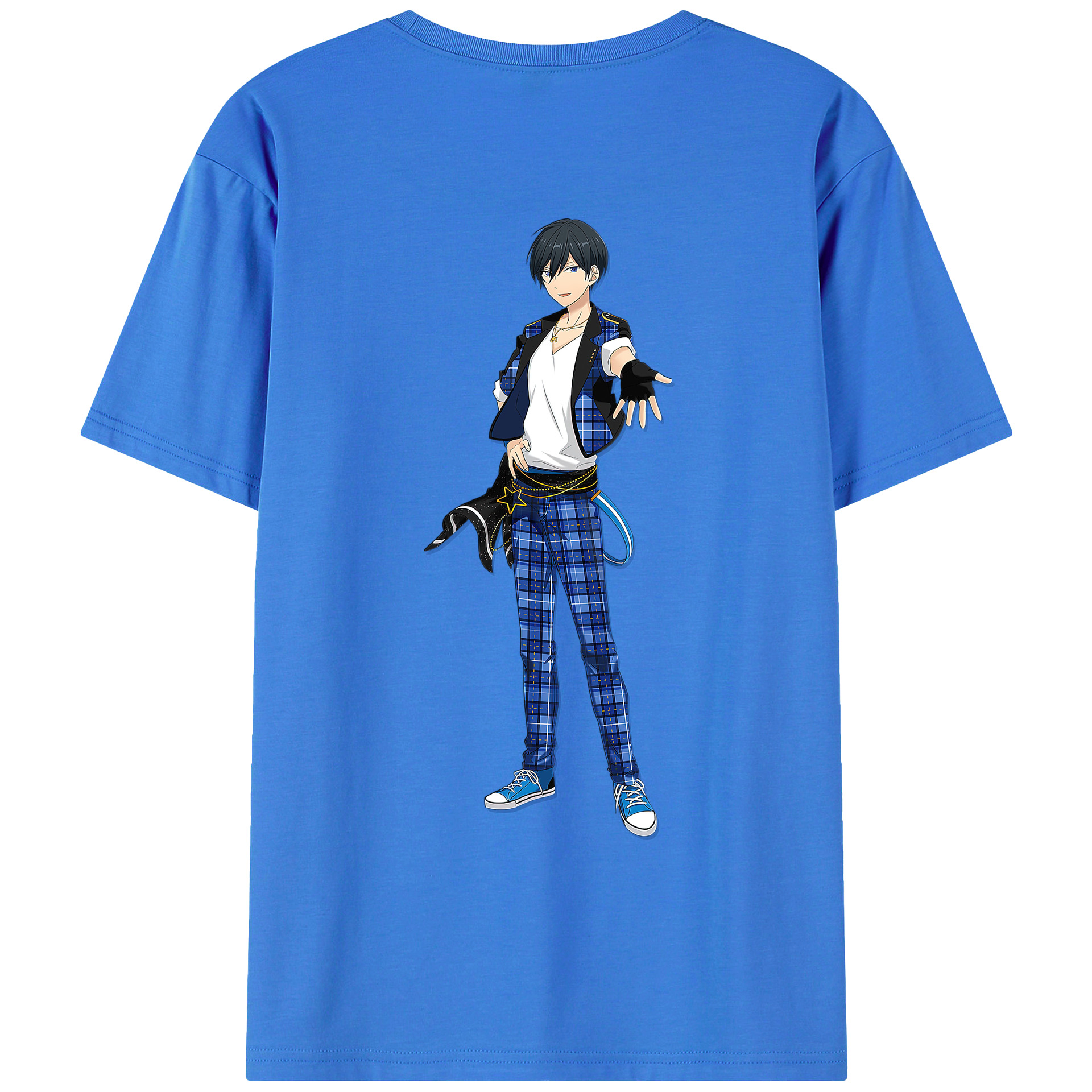 （画像用） あんさんぶるスターズ! Ensemble Stars 綿100％ メンズ半袖Tシャツ（バックプリント） 通気性