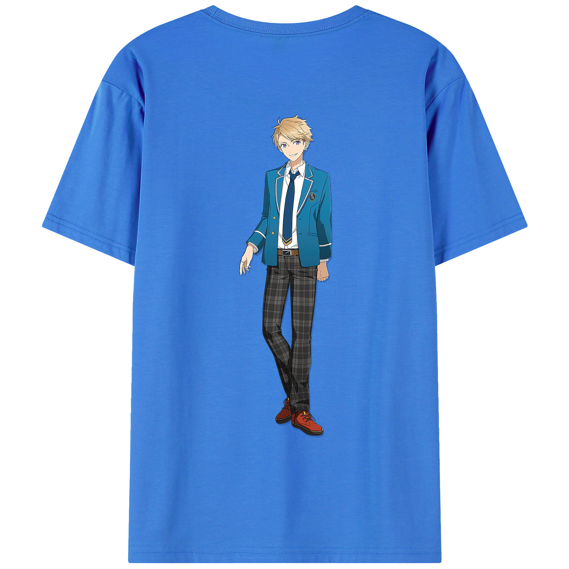 （画像用） あんさんぶるスターズ! Ensemble Stars 綿100％ メンズ半袖Tシャツ（バックプリント） 通気性