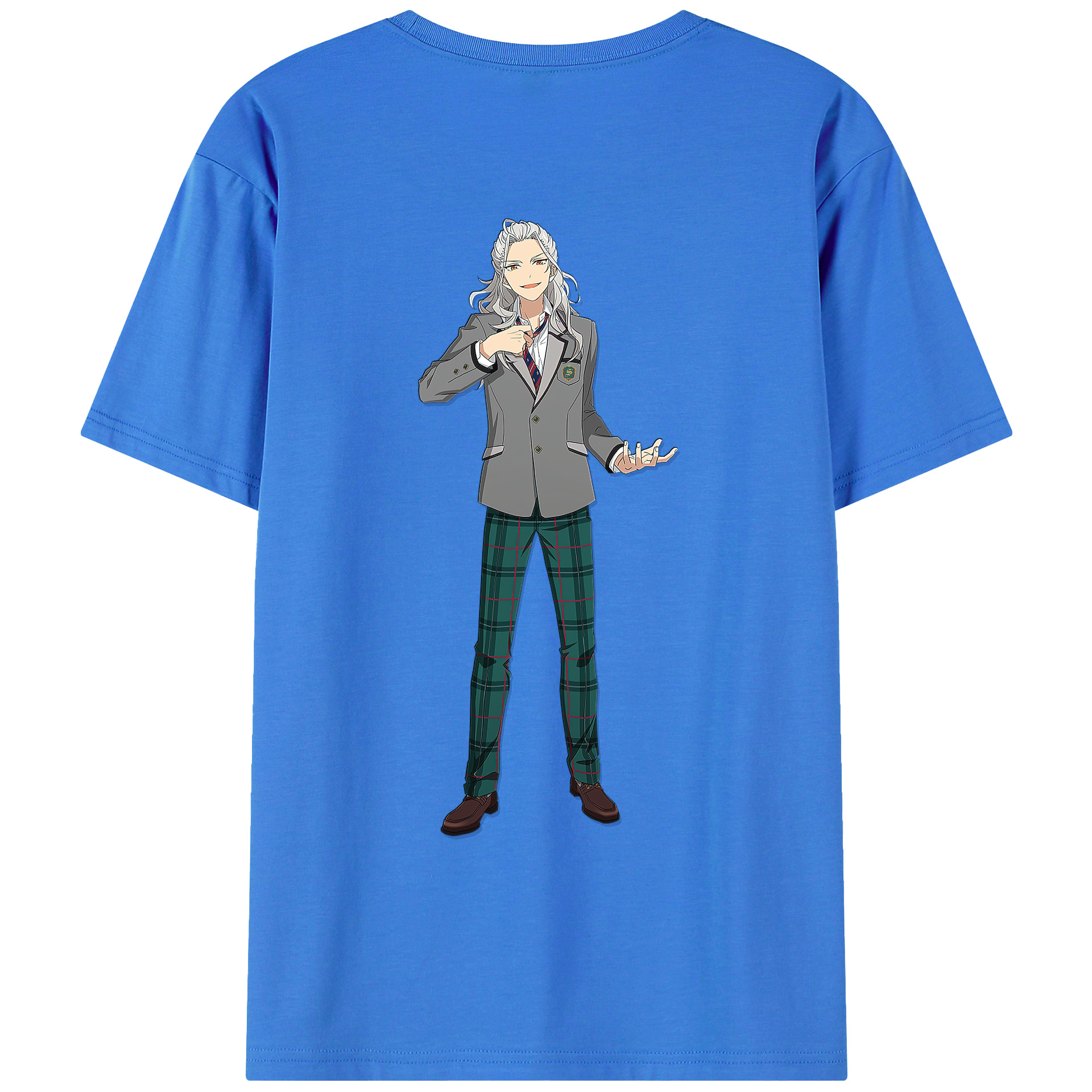 （画像用） あんさんぶるスターズ! Ensemble Stars 綿100％ メンズ半袖Tシャツ（バックプリント） 通気性
