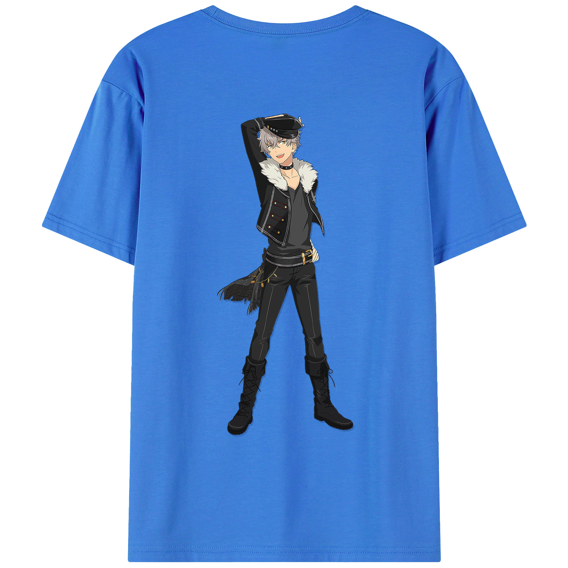 （画像用） あんさんぶるスターズ! Ensemble Stars 綿100％ メンズ半袖Tシャツ（バックプリント） 通気性