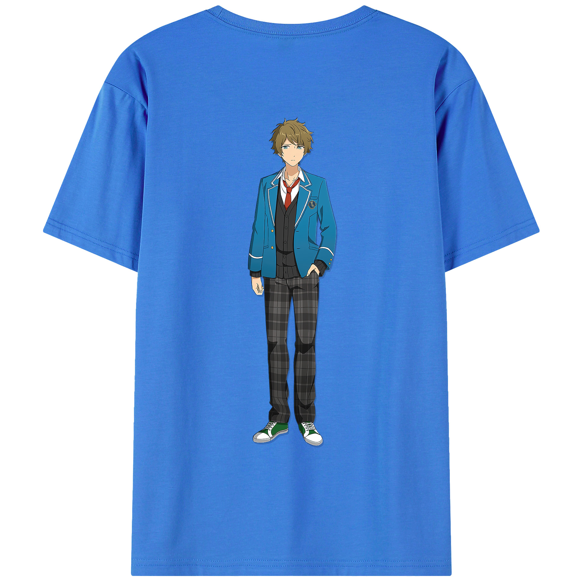 （画像用） あんさんぶるスターズ! Ensemble Stars 綿100％ メンズ半袖Tシャツ（バックプリント） 通気性