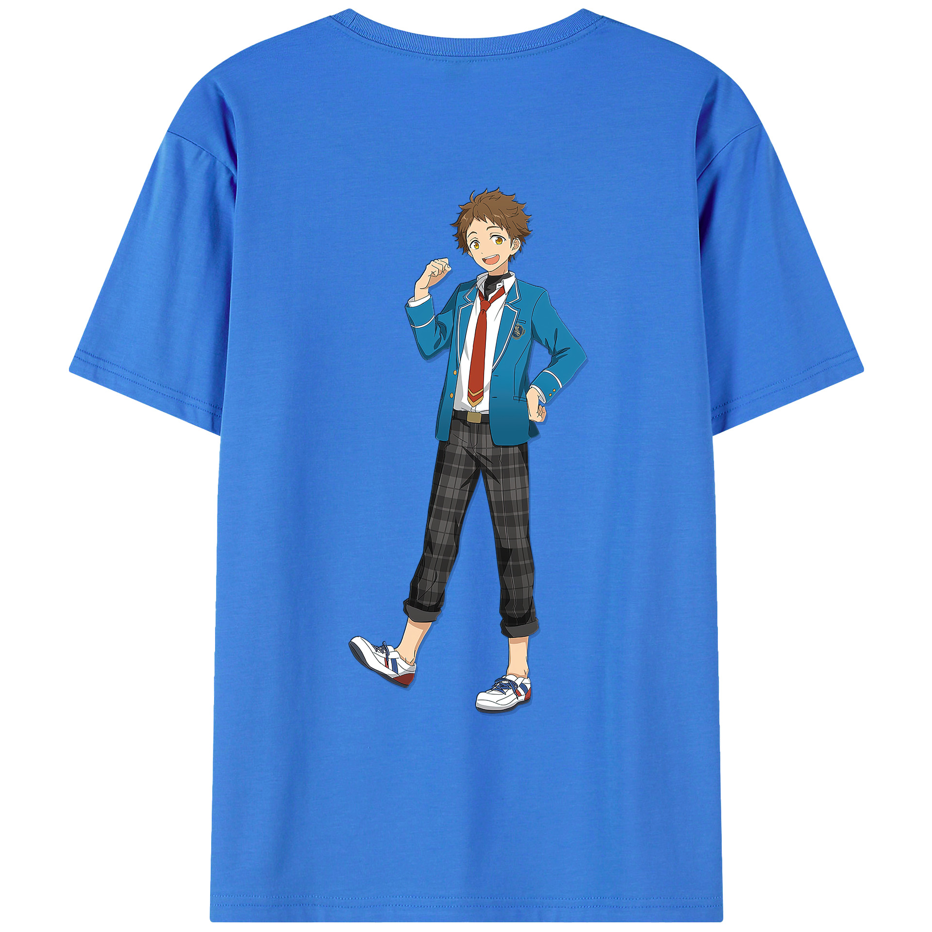 （画像用） あんさんぶるスターズ! Ensemble Stars 綿100％ メンズ半袖Tシャツ（バックプリント） 通気性
