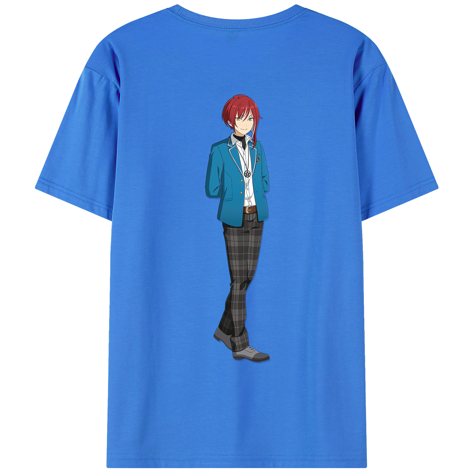 （画像用） あんさんぶるスターズ! Ensemble Stars 綿100％ メンズ半袖Tシャツ（バックプリント） 通気性