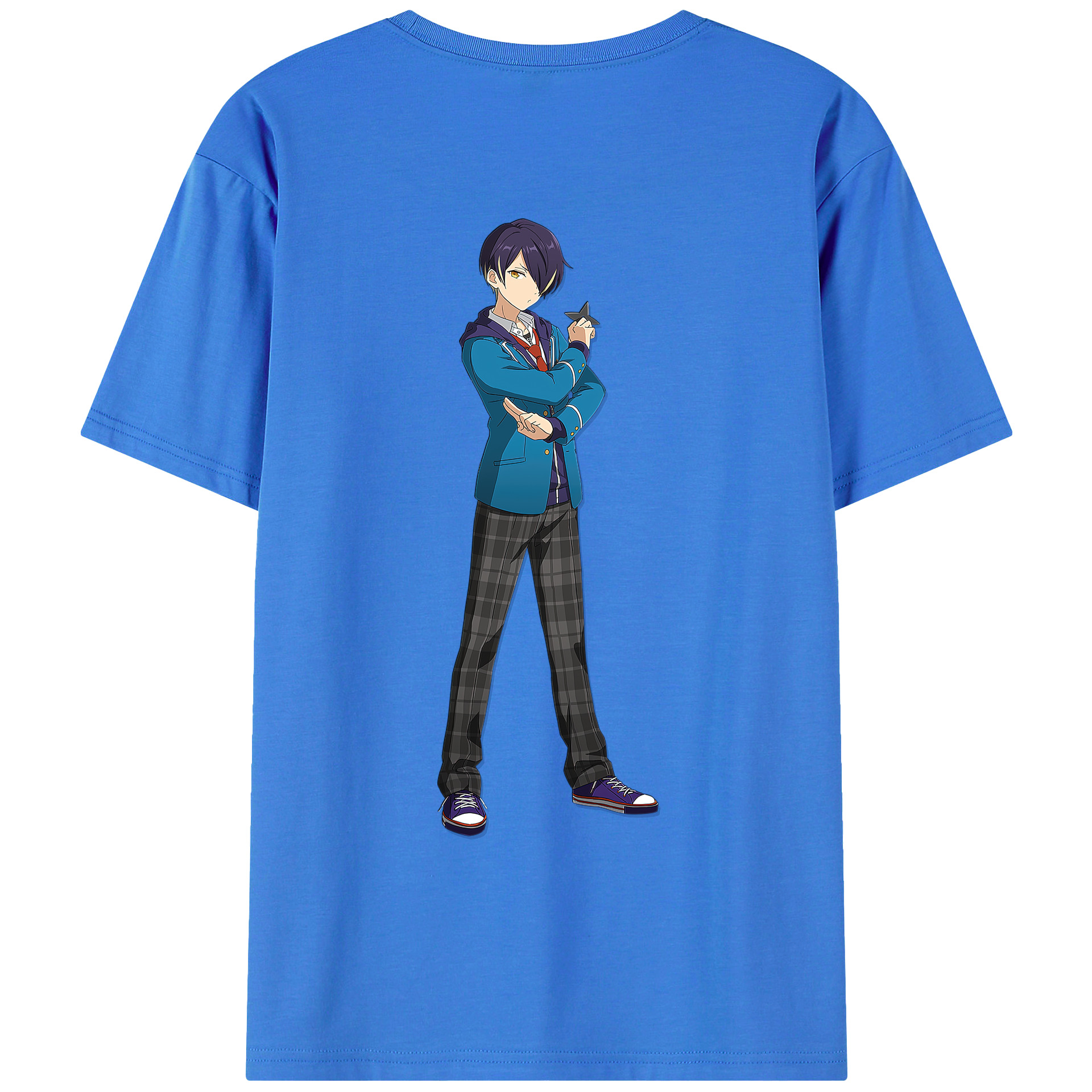 （画像用） あんさんぶるスターズ! Ensemble Stars 綿100％ メンズ半袖Tシャツ（バックプリント） 通気性