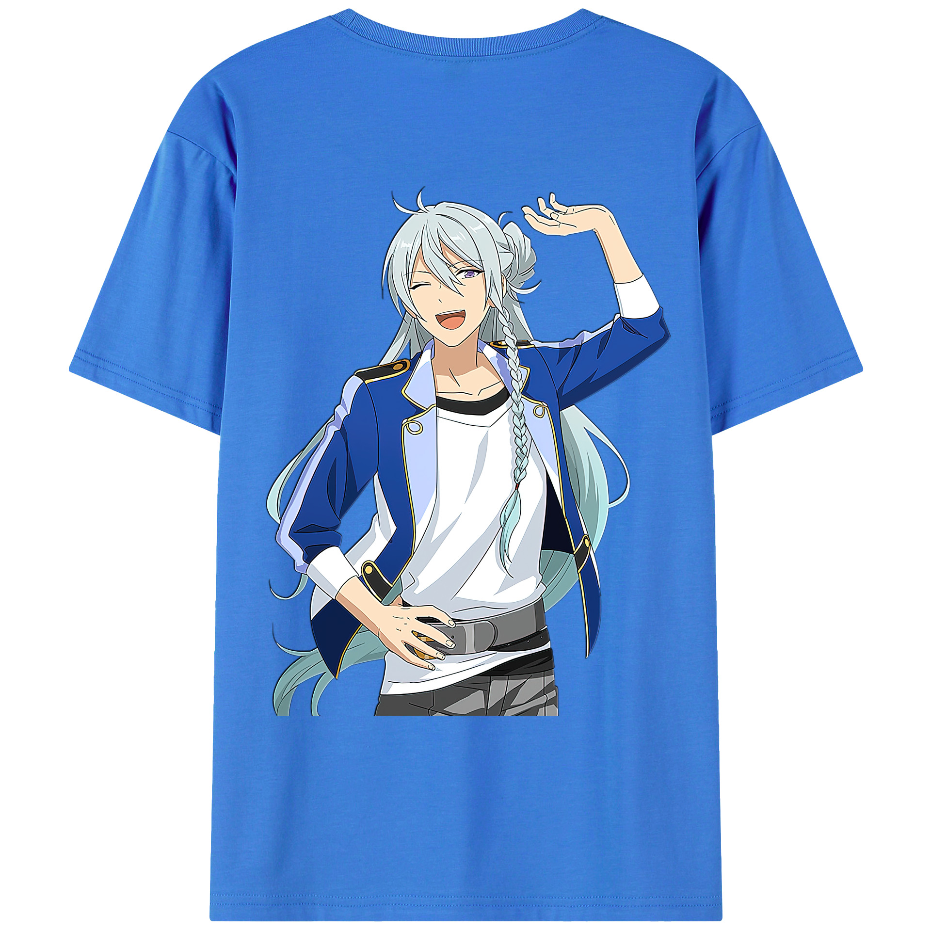 （画像用） あんさんぶるスターズ! Ensemble Stars 綿100％ メンズ半袖Tシャツ（バックプリント） 通気性