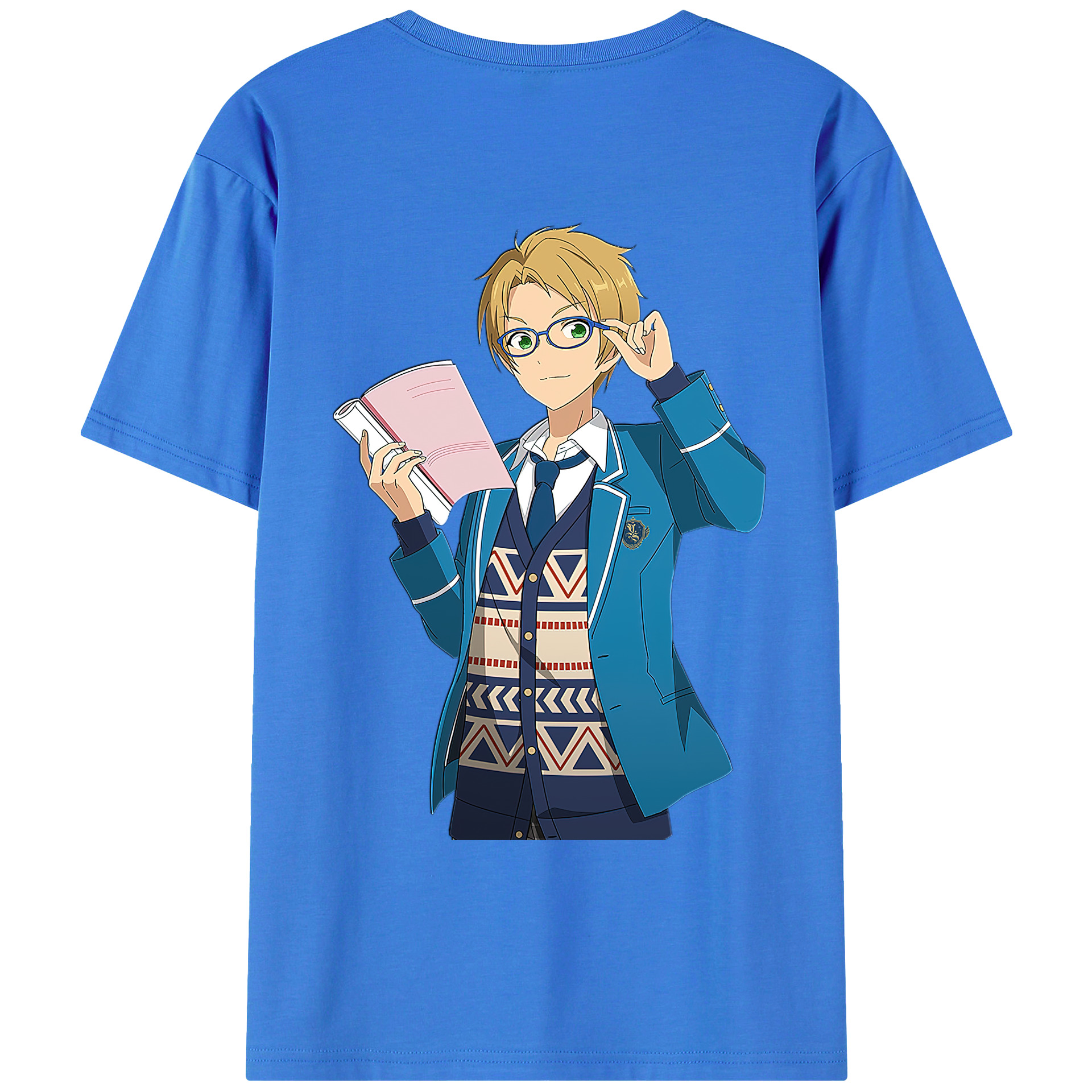 （画像用） あんさんぶるスターズ! Ensemble Stars 綿100％ メンズ半袖Tシャツ（バックプリント） 通気性