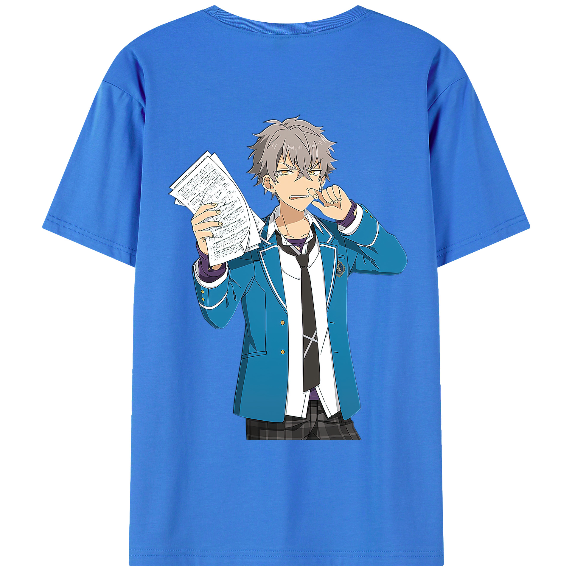 （画像用） あんさんぶるスターズ! Ensemble Stars 綿100％ メンズ半袖Tシャツ（バックプリント） 通気性
