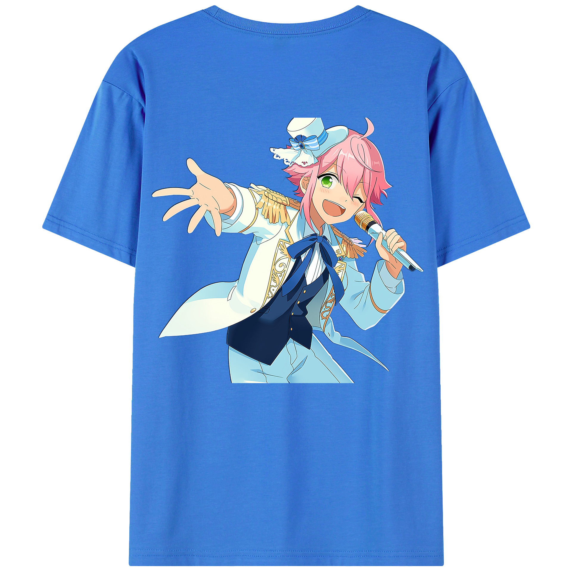 （画像用） あんさんぶるスターズ! Ensemble Stars 綿100％ メンズ半袖Tシャツ（バックプリント） 通気性