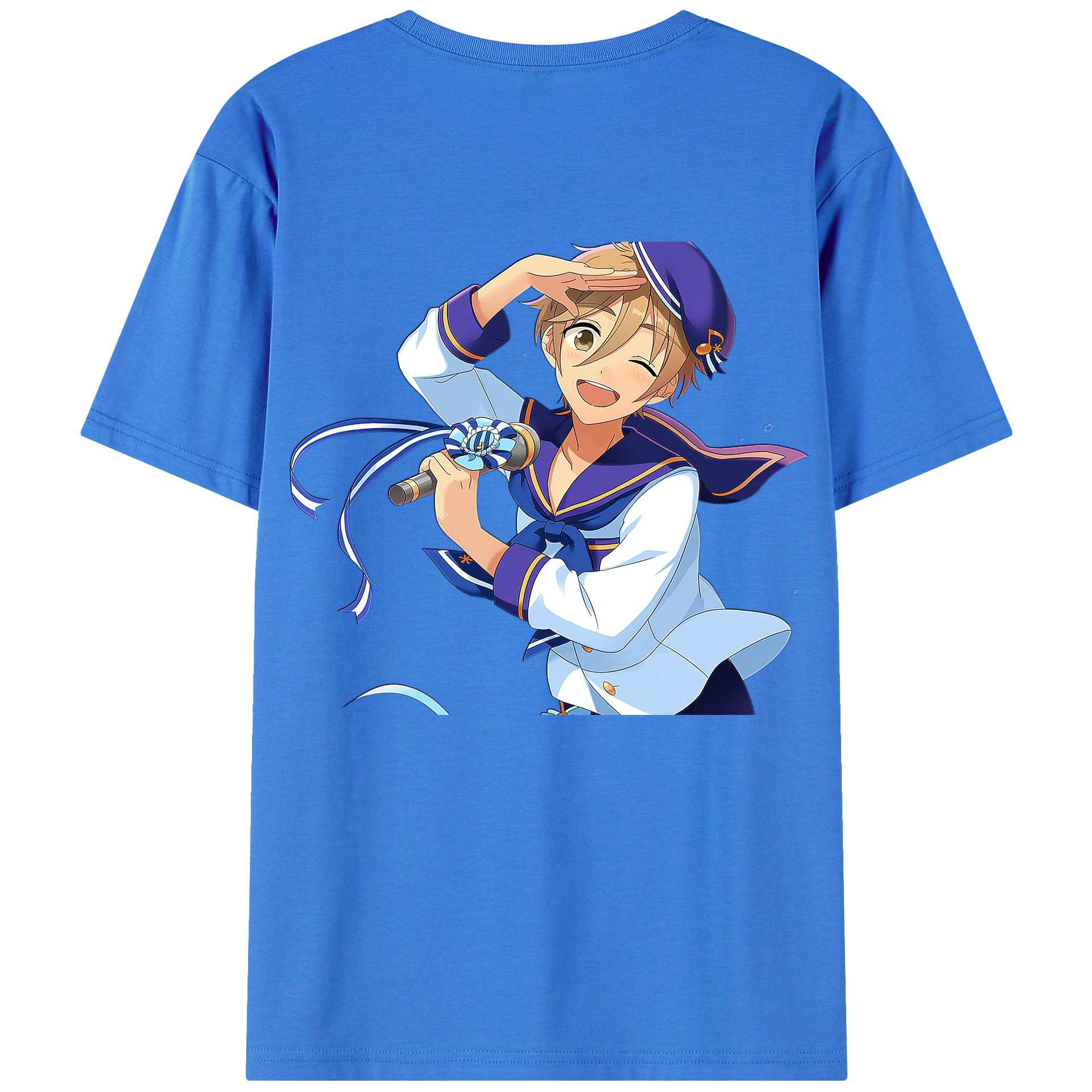 （画像用） あんさんぶるスターズ! Ensemble Stars 綿100％ メンズ半袖Tシャツ（バックプリント） 通気性