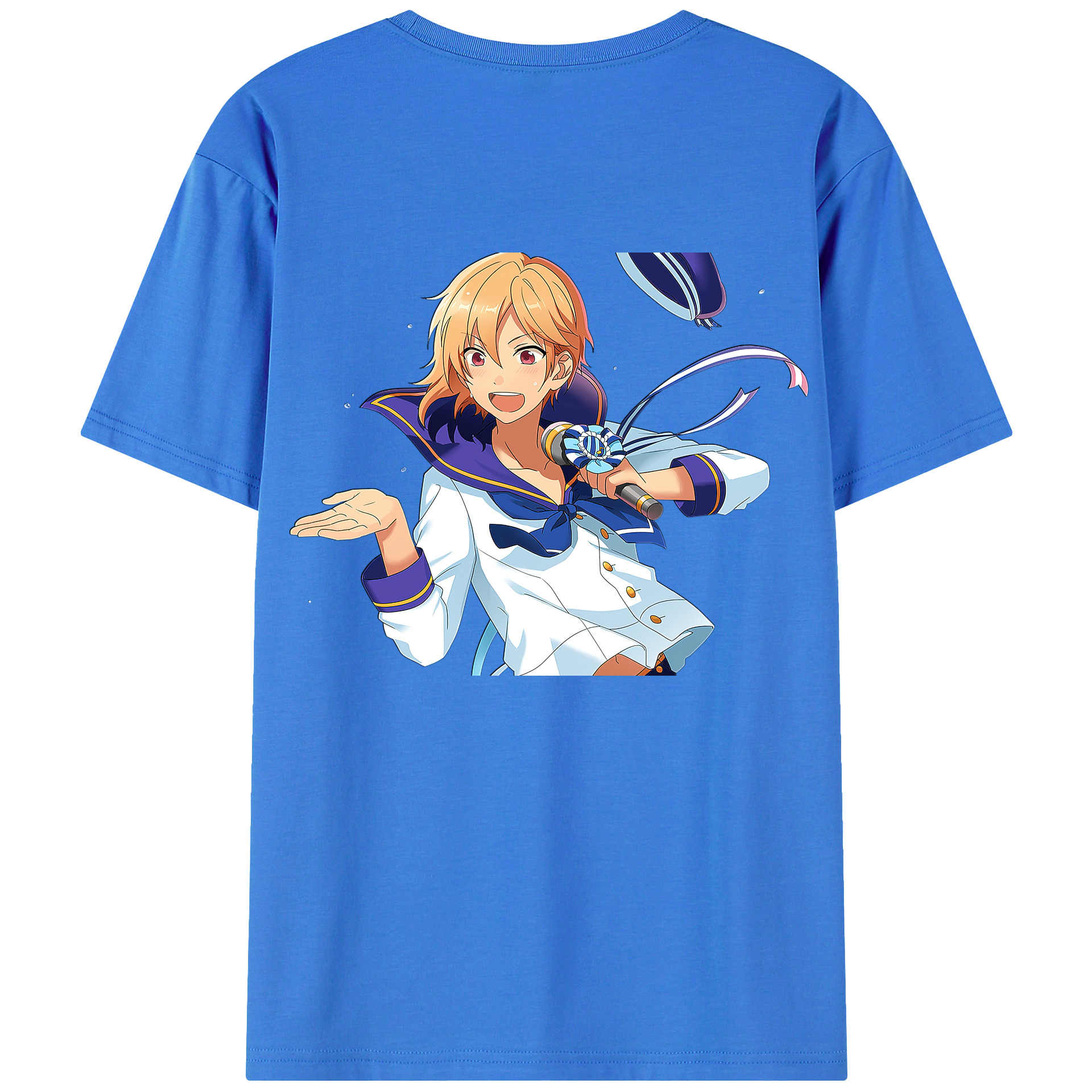 （画像用） あんさんぶるスターズ! Ensemble Stars 綿100％ メンズ半袖Tシャツ（バックプリント） 通気性